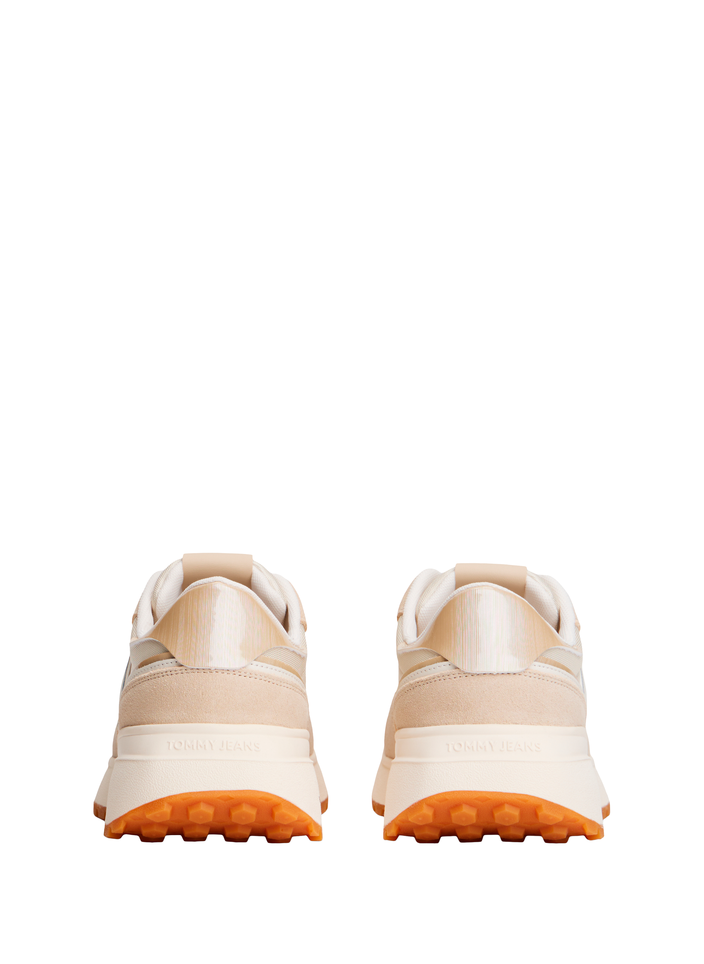 Baskets en cuir multitextures crantées TOMMY HILFIGER Beige