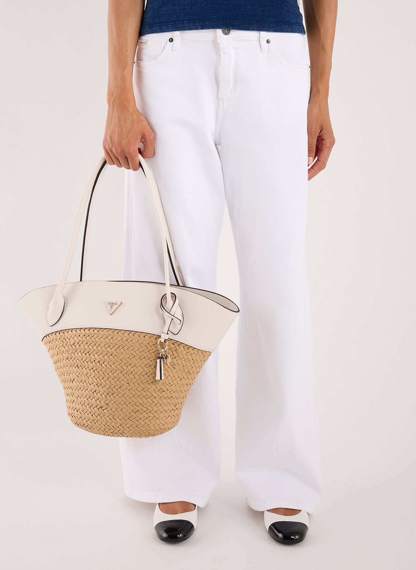 Sac cabas Venere en raphia tressé GUESS Multicolore