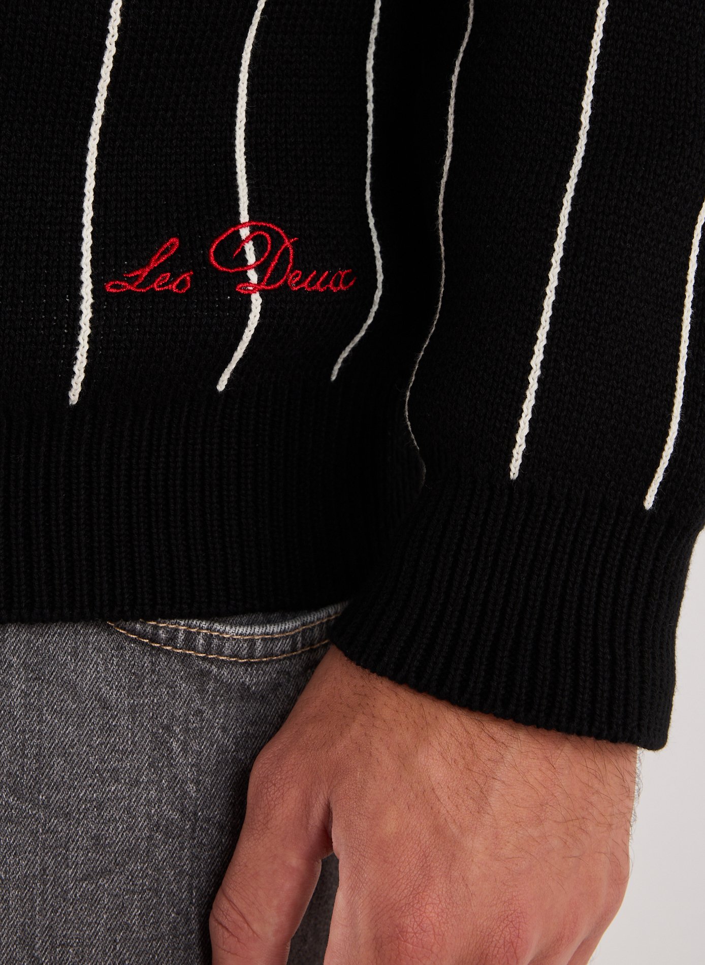 Pull rayé en coton LES DEUX Noir