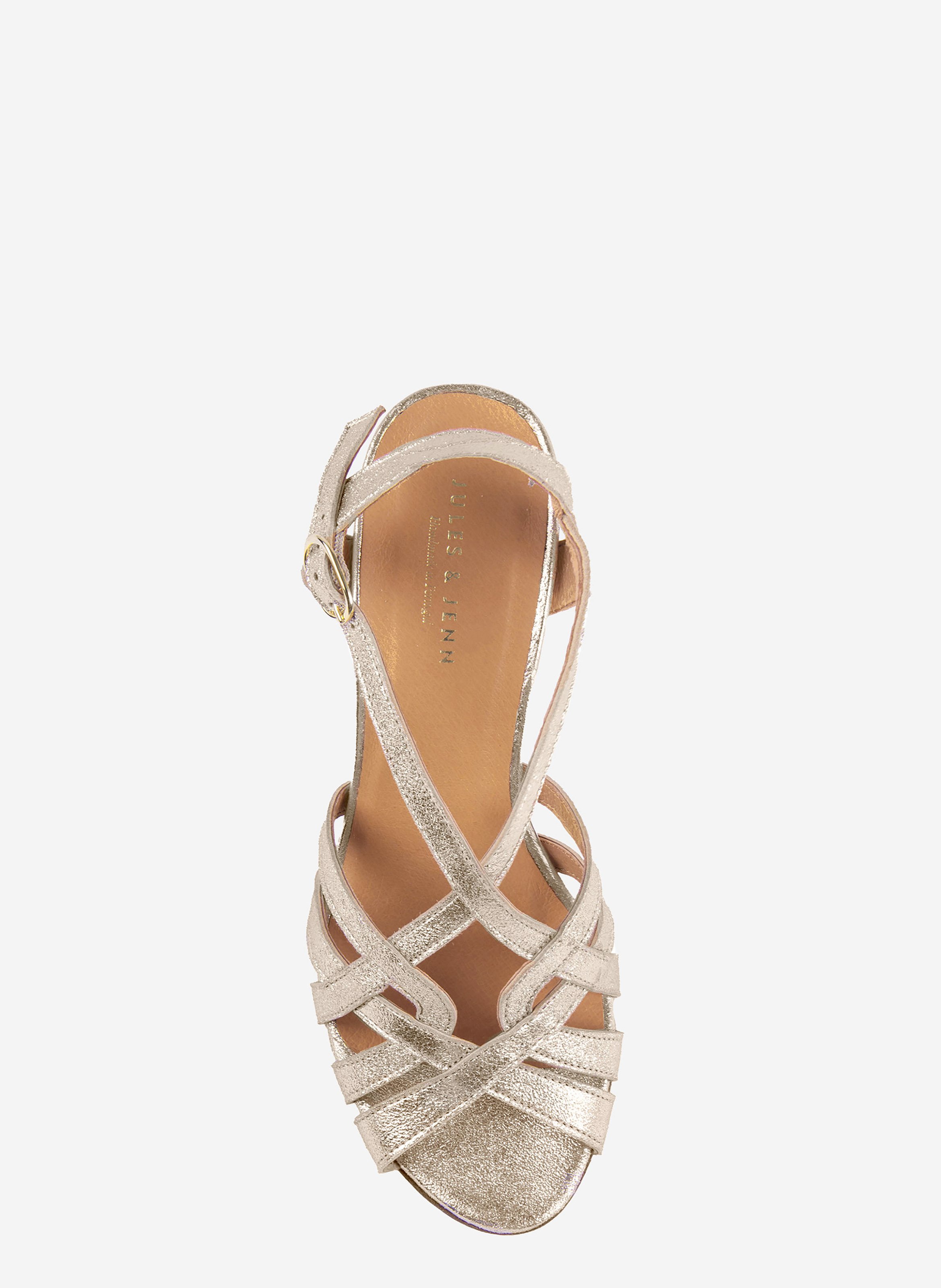 Sandales talon daphné cuir irisé JULES & JENN Doré