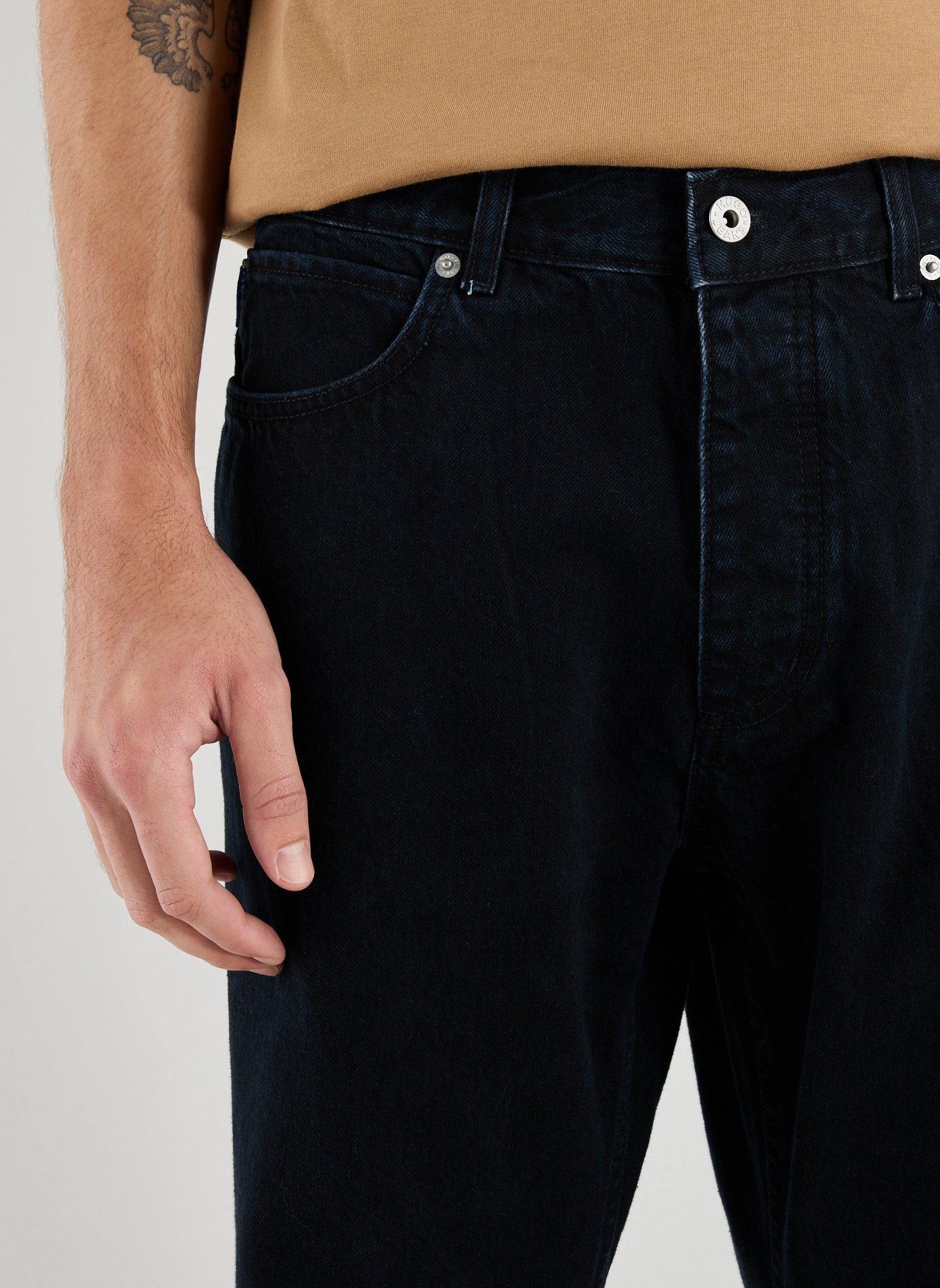 Straight leg cotton jeans HUGO BLUE Blue