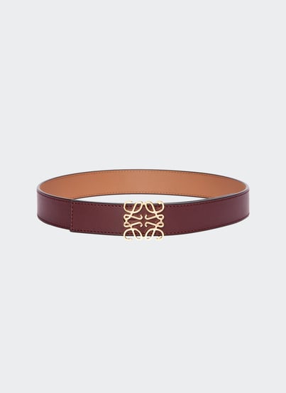 Ceinture réversible Anagram en cuir de veau Rouge LOEWE