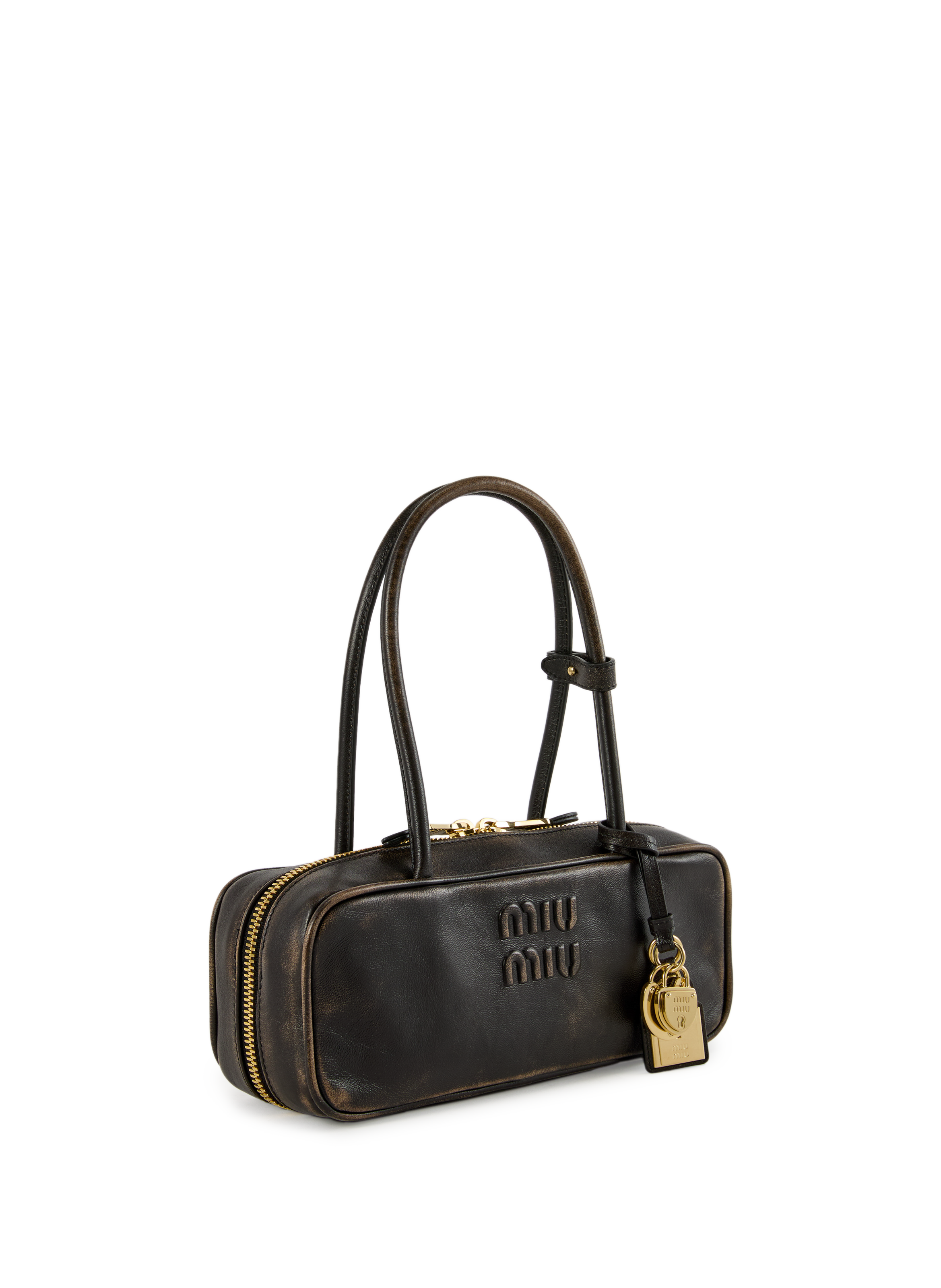 Sac à main en cuir MIU MIU Marron