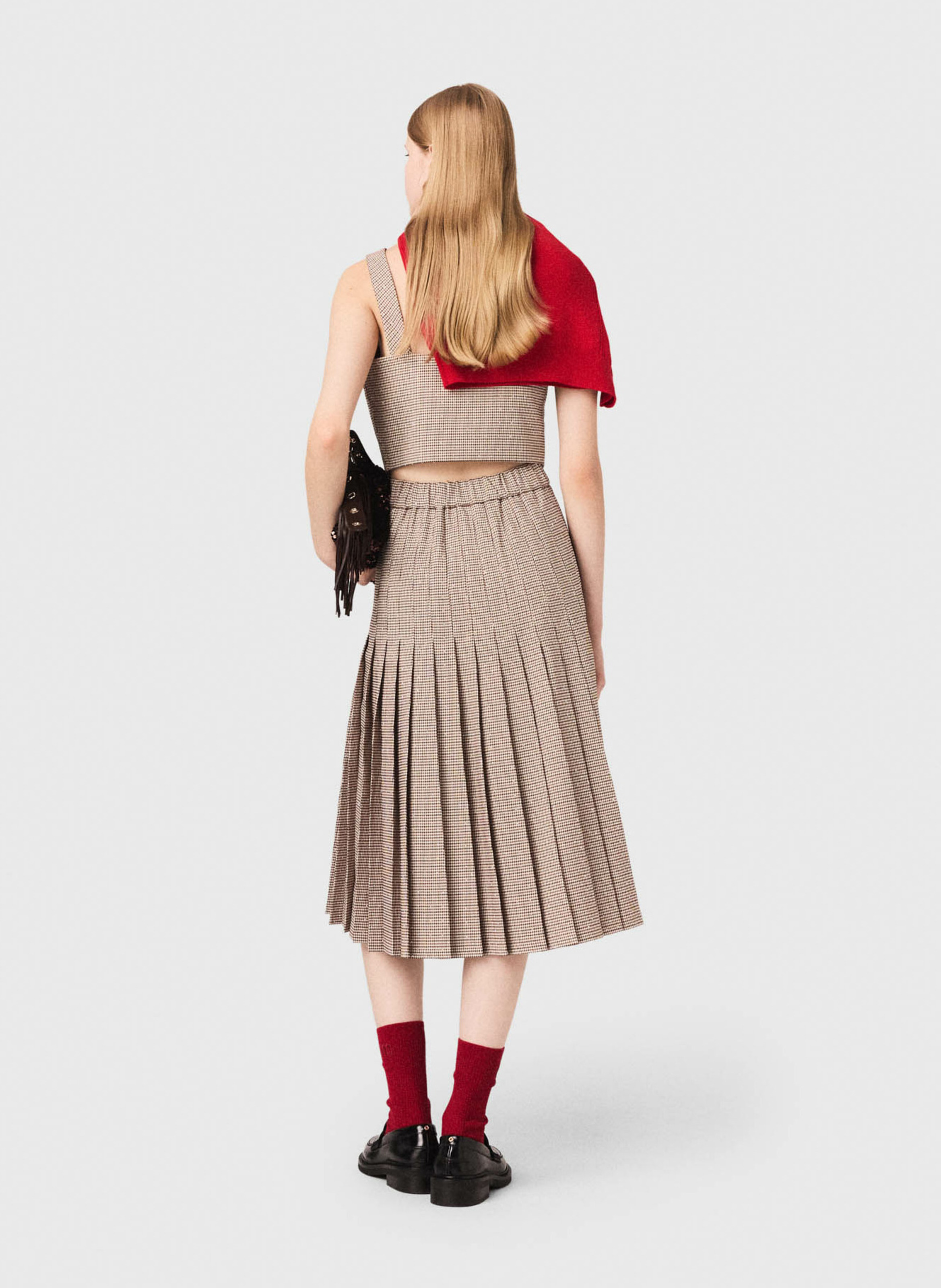 Crop top imprimé Marron