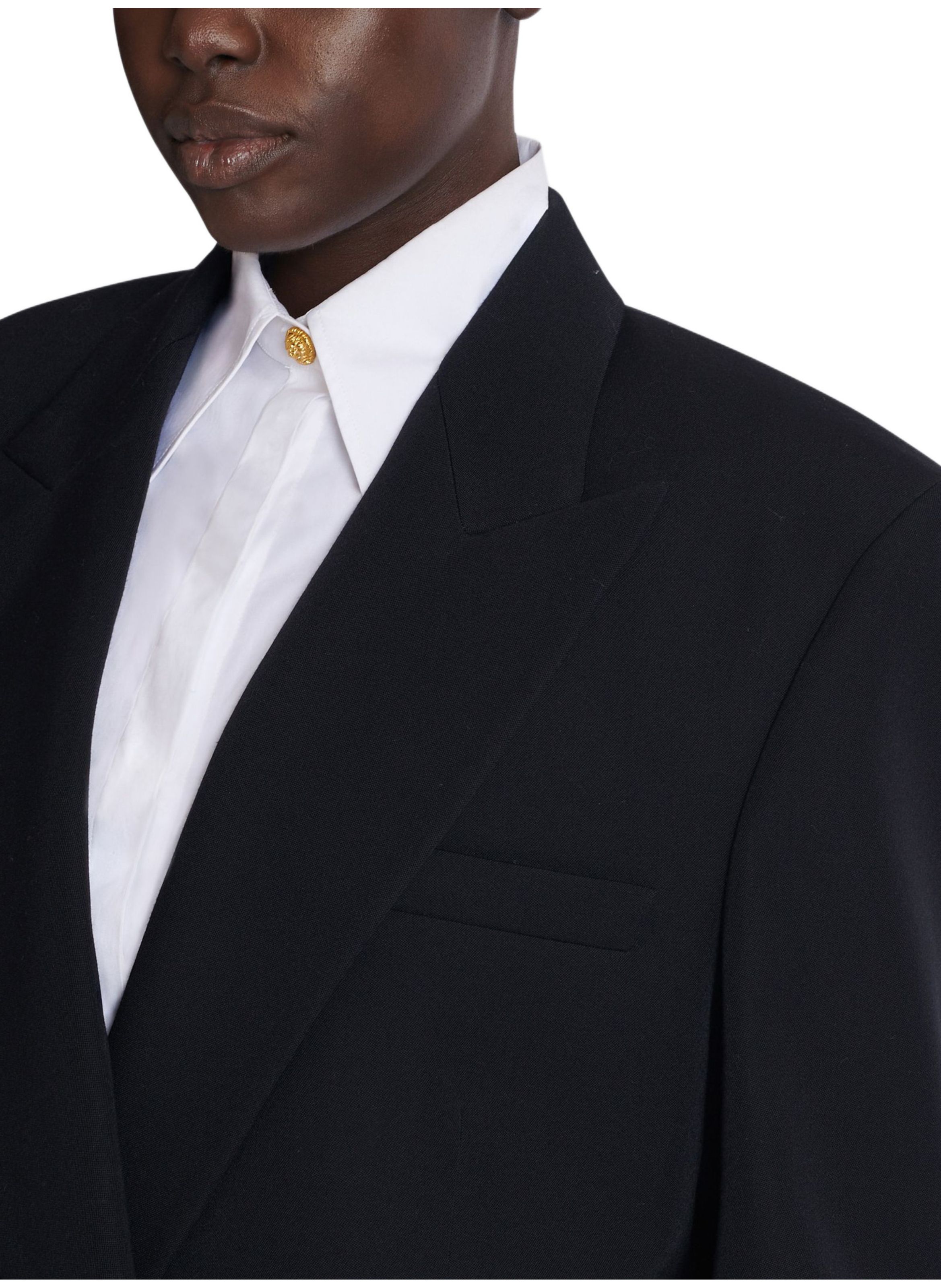 Veste ample en grain de poudre BALMAIN Noir