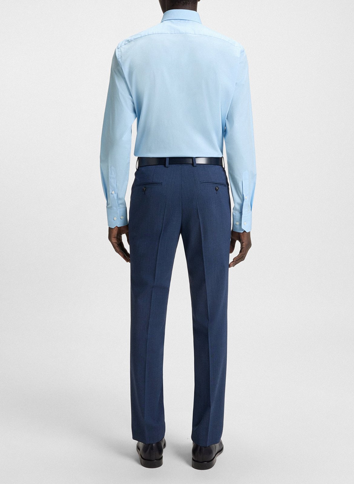 Chemise col classique en coton mélangé BOSS Bleu