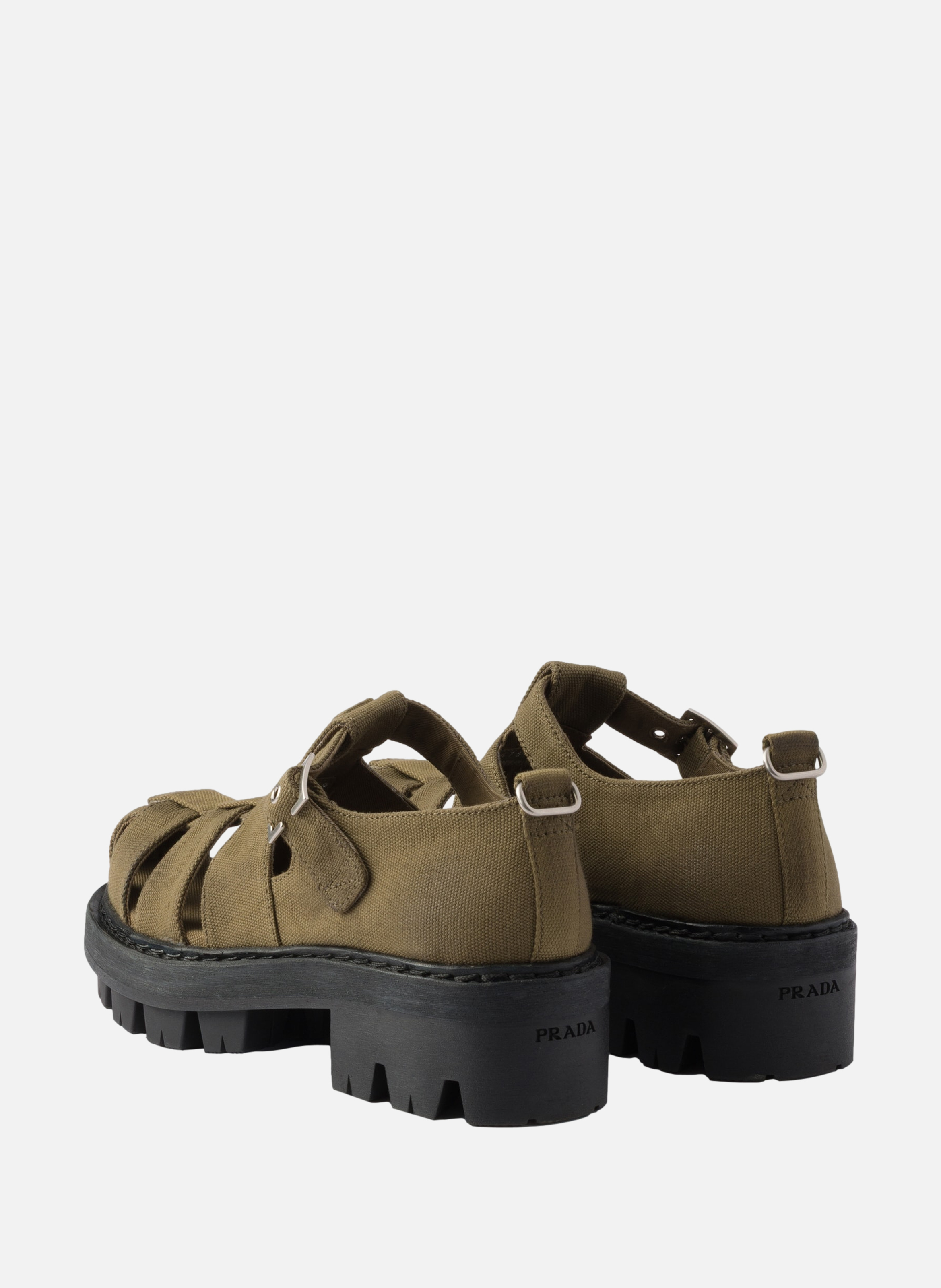 Sandales de pêcheur en toile PRADA Vert