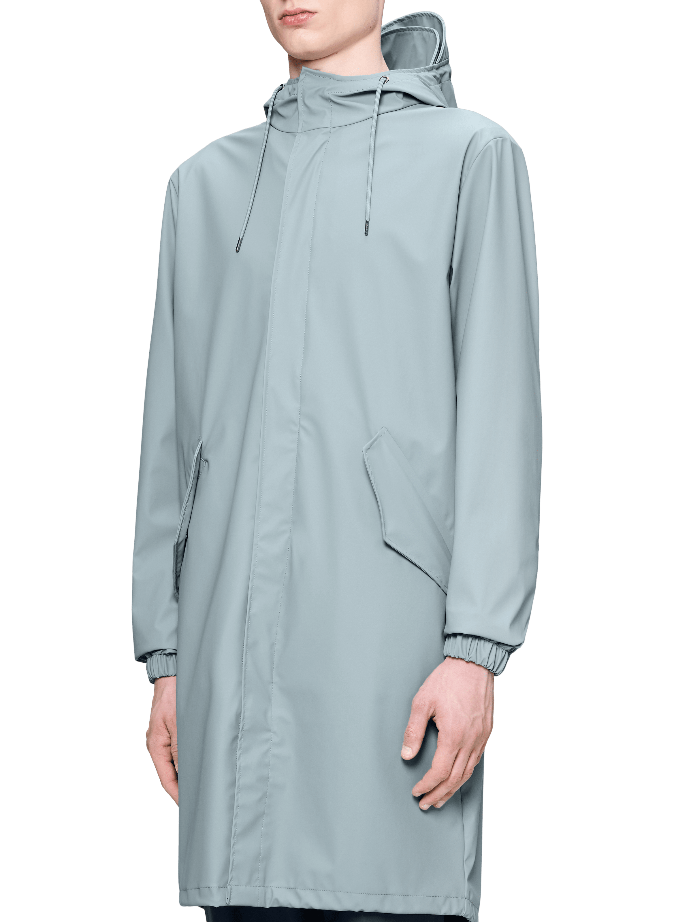 Imperméable uni à capuche RAINS Bleu