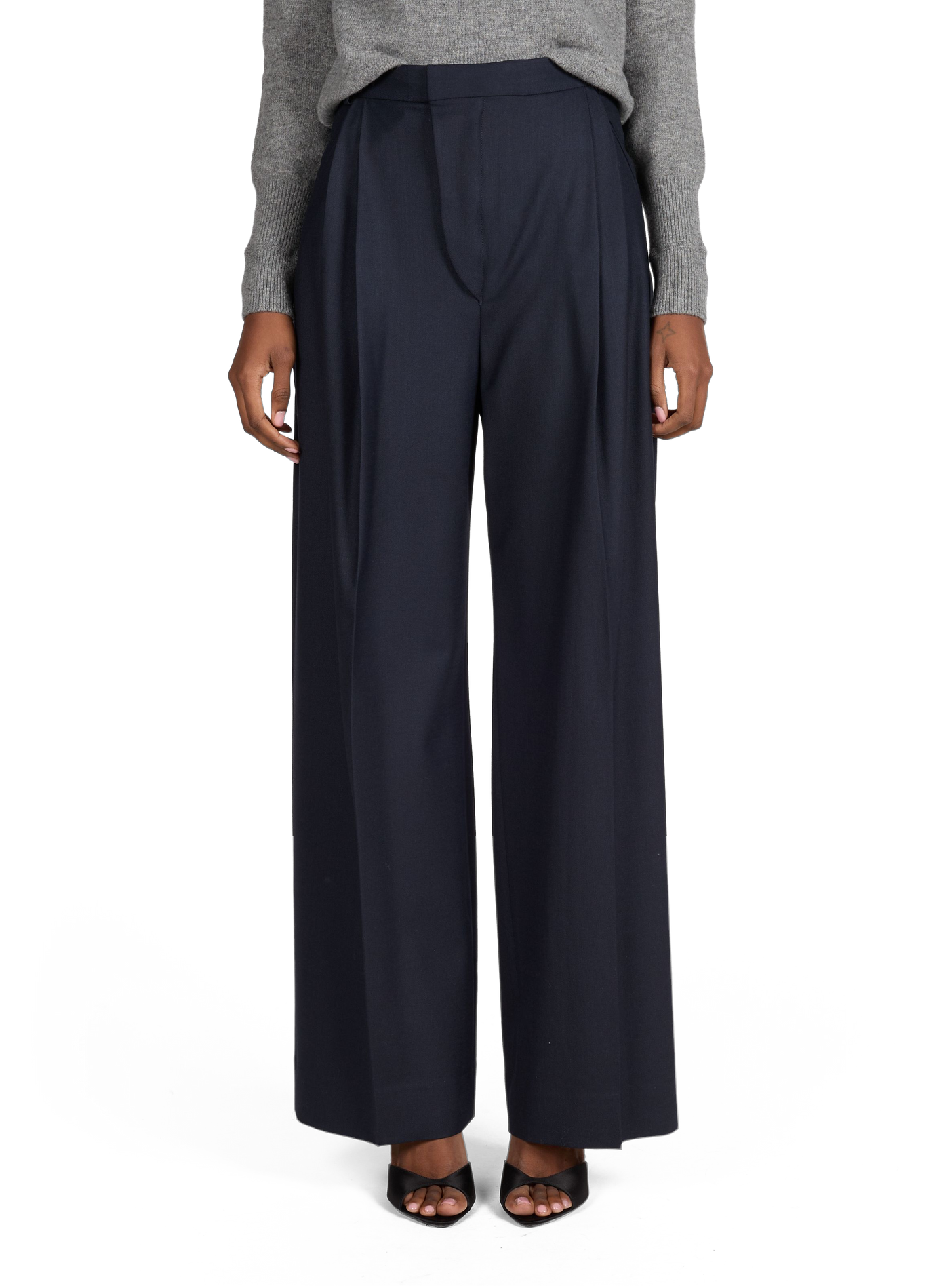 Straight trousers with double pleats VICTORIA BECKHAM Blue