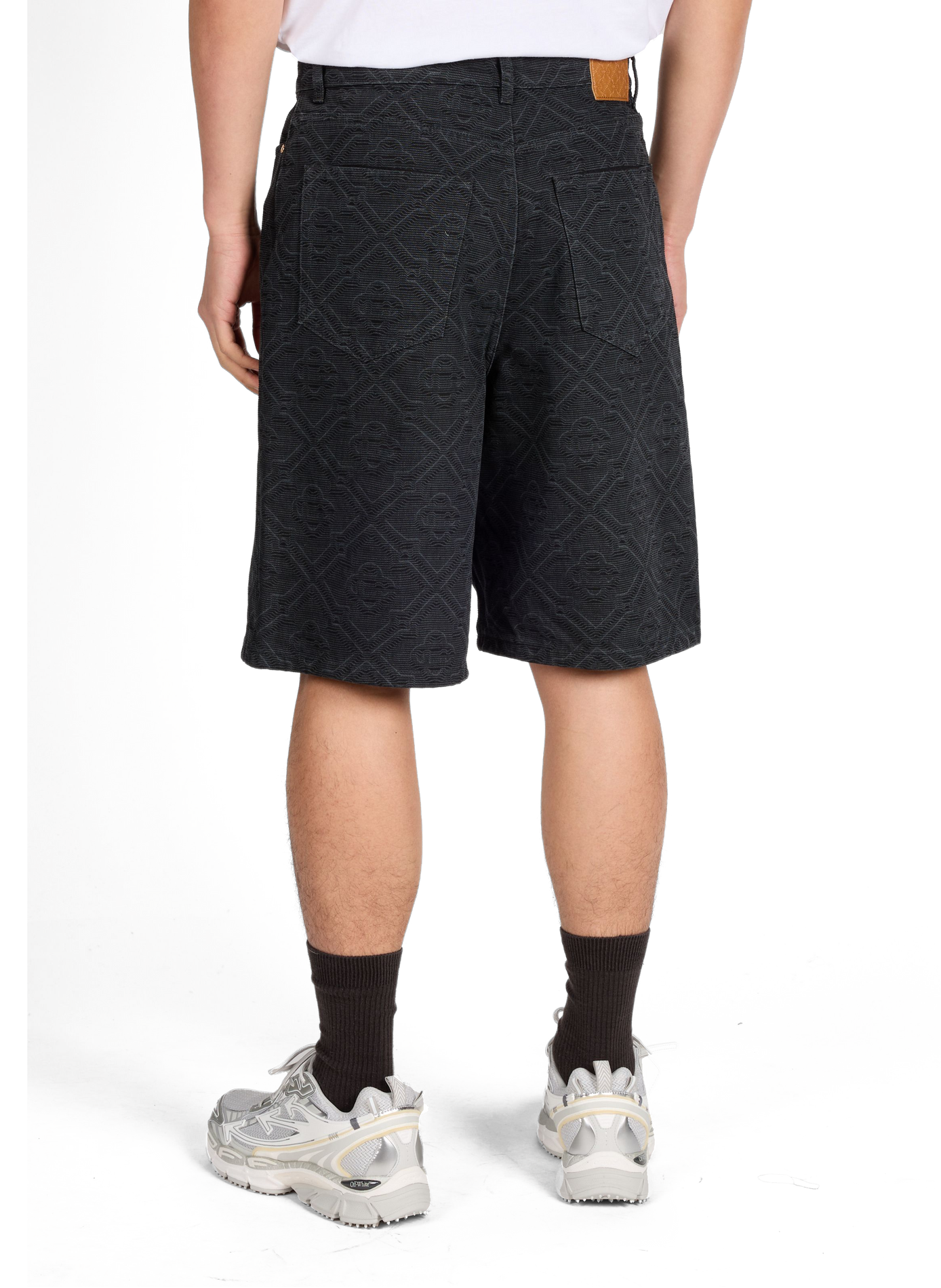 Monogram cotton denim shorts CASABLANCA PARIS Black