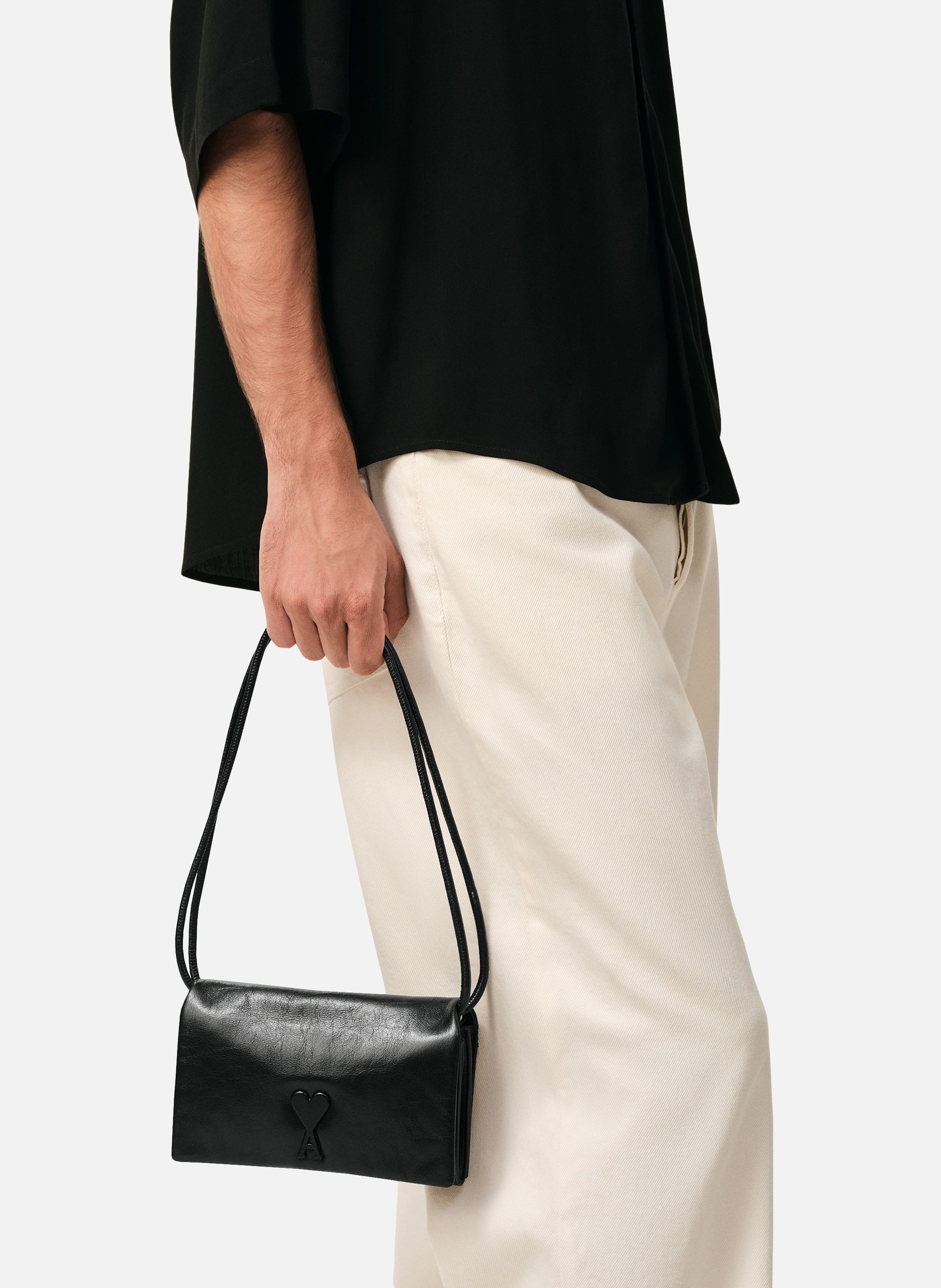 Portefeuille Bandoullière Voulez-Vous unisexe AMI PARIS Noir