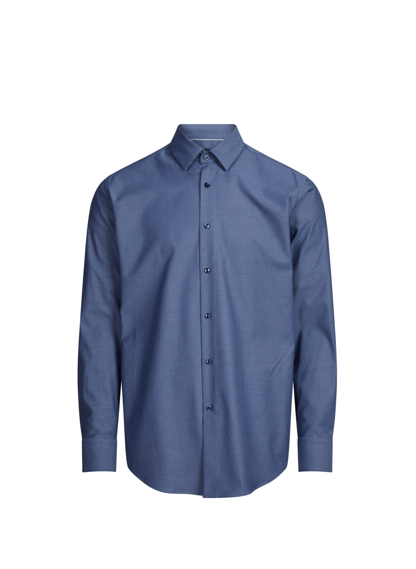 Chemise col classique en coton mélangé BOSS Bleu