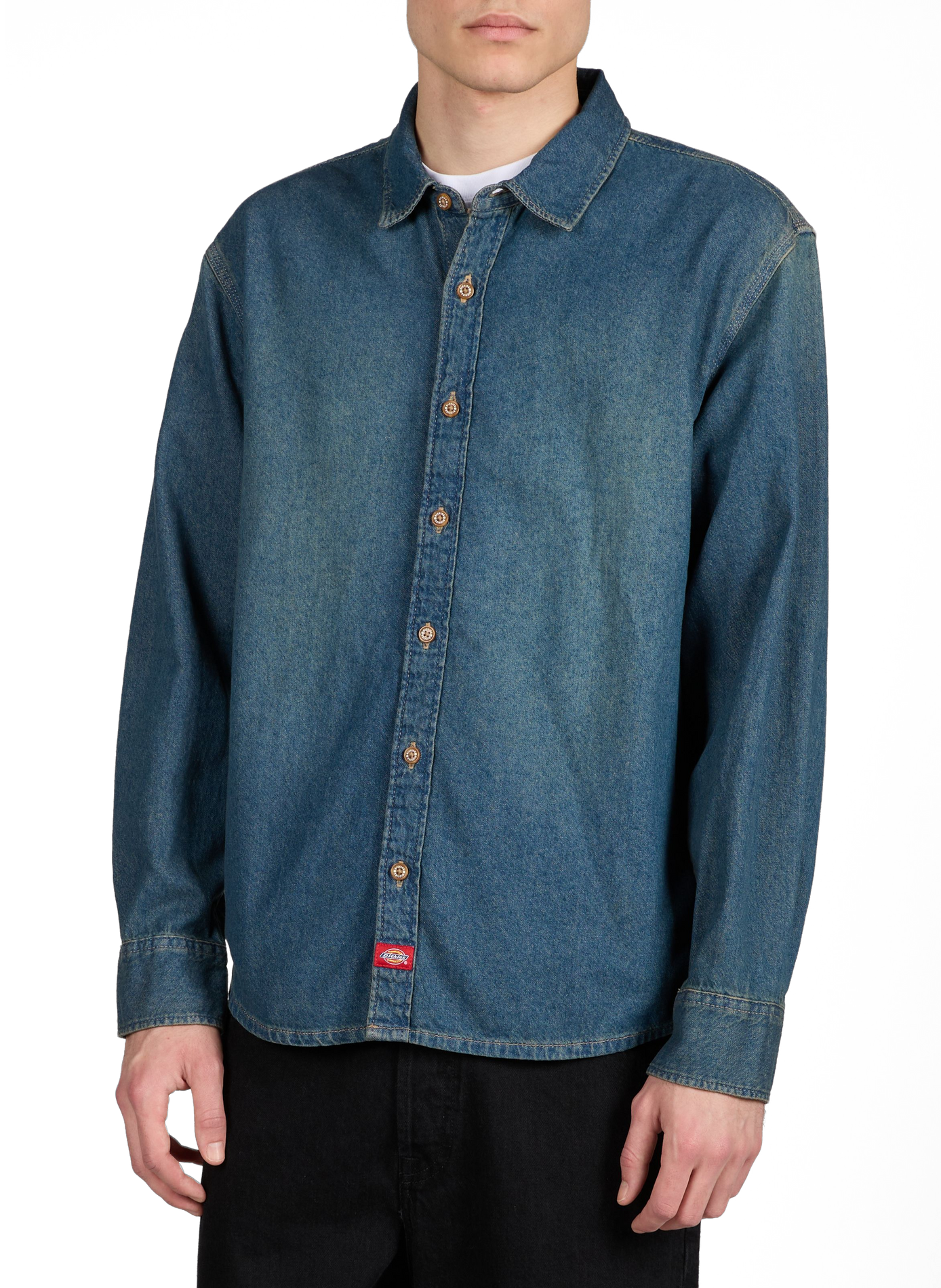 Chemise jean en coton DICKIES Bleu