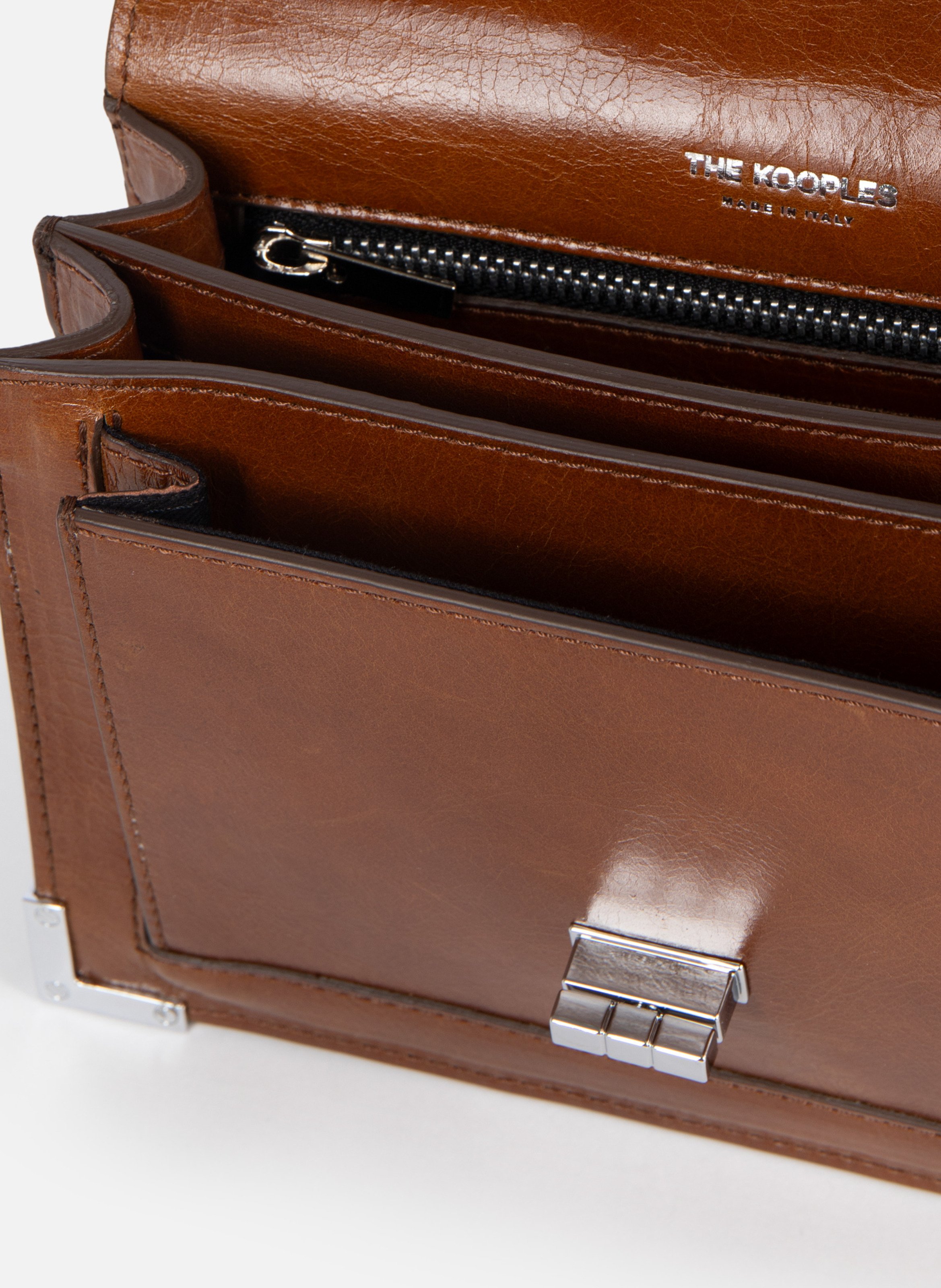 Sac emily en cuir craquelé THE KOOPLES Marron