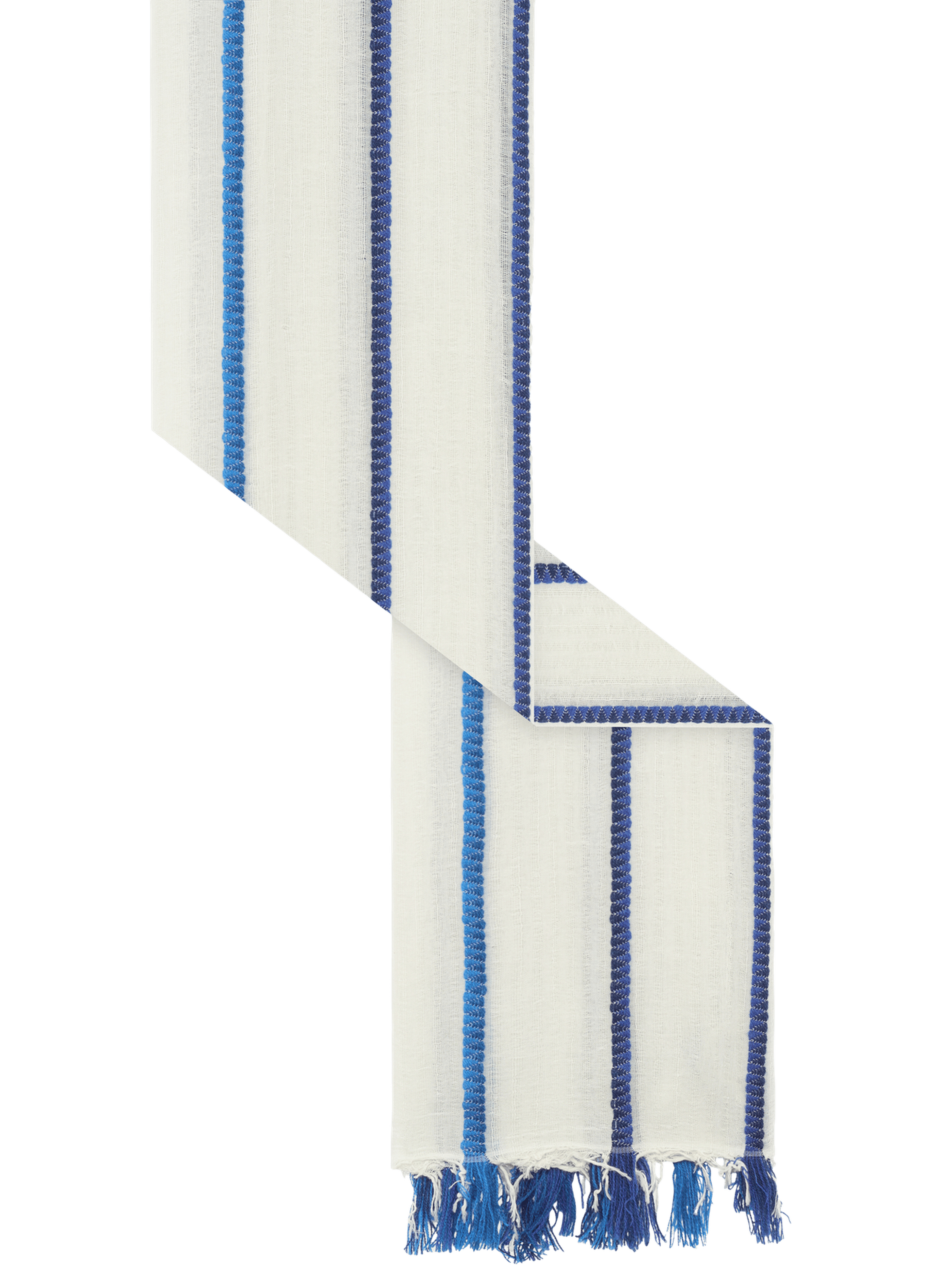 Etole à rayures en coton mélangé - fadwa PABLO Bleu