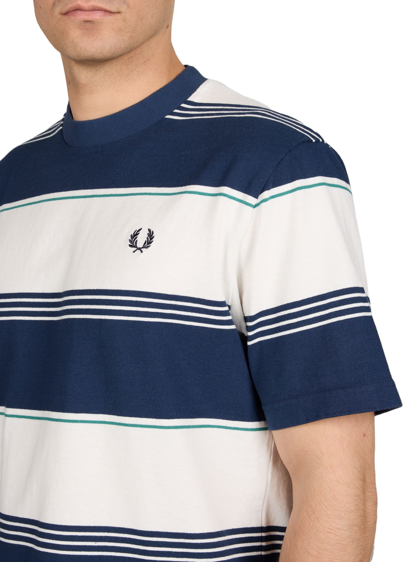 Striped logo cotton t-shirt FRED PERRY Green