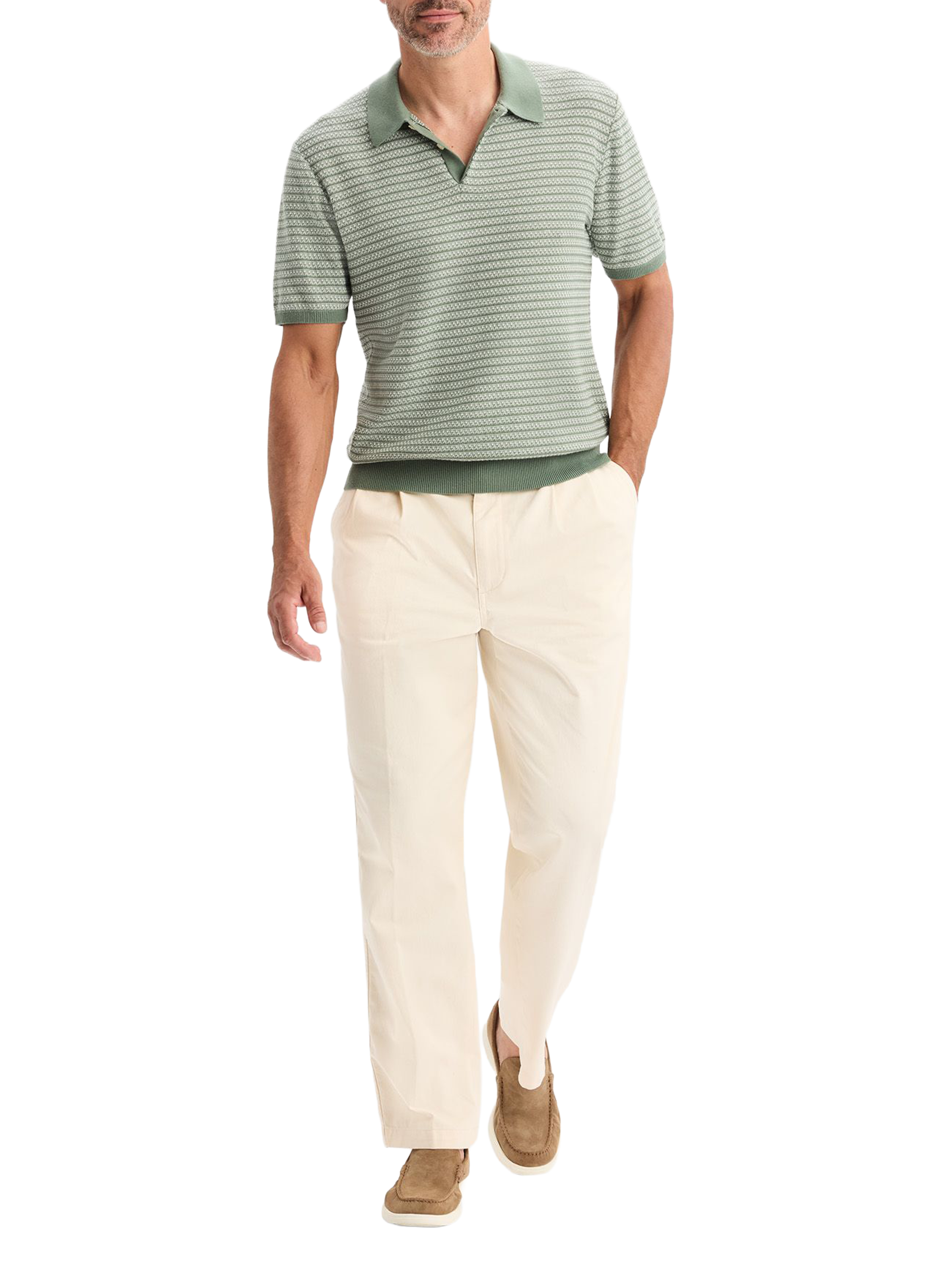 Striped polo in blended cotton DOCKERS Green