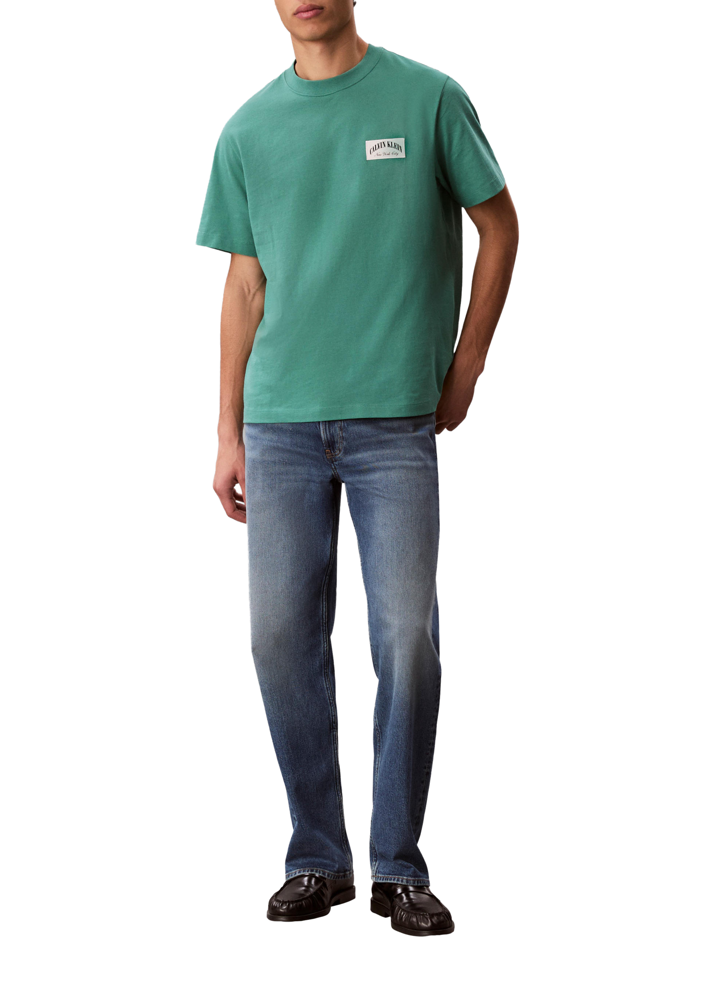 T-shirt droite à logo en coton CALVIN KLEIN Vert