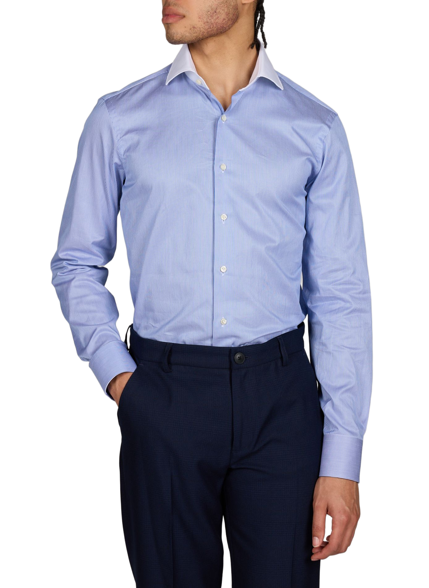 Chemise à rayures en coton VAN LAACK Bleu