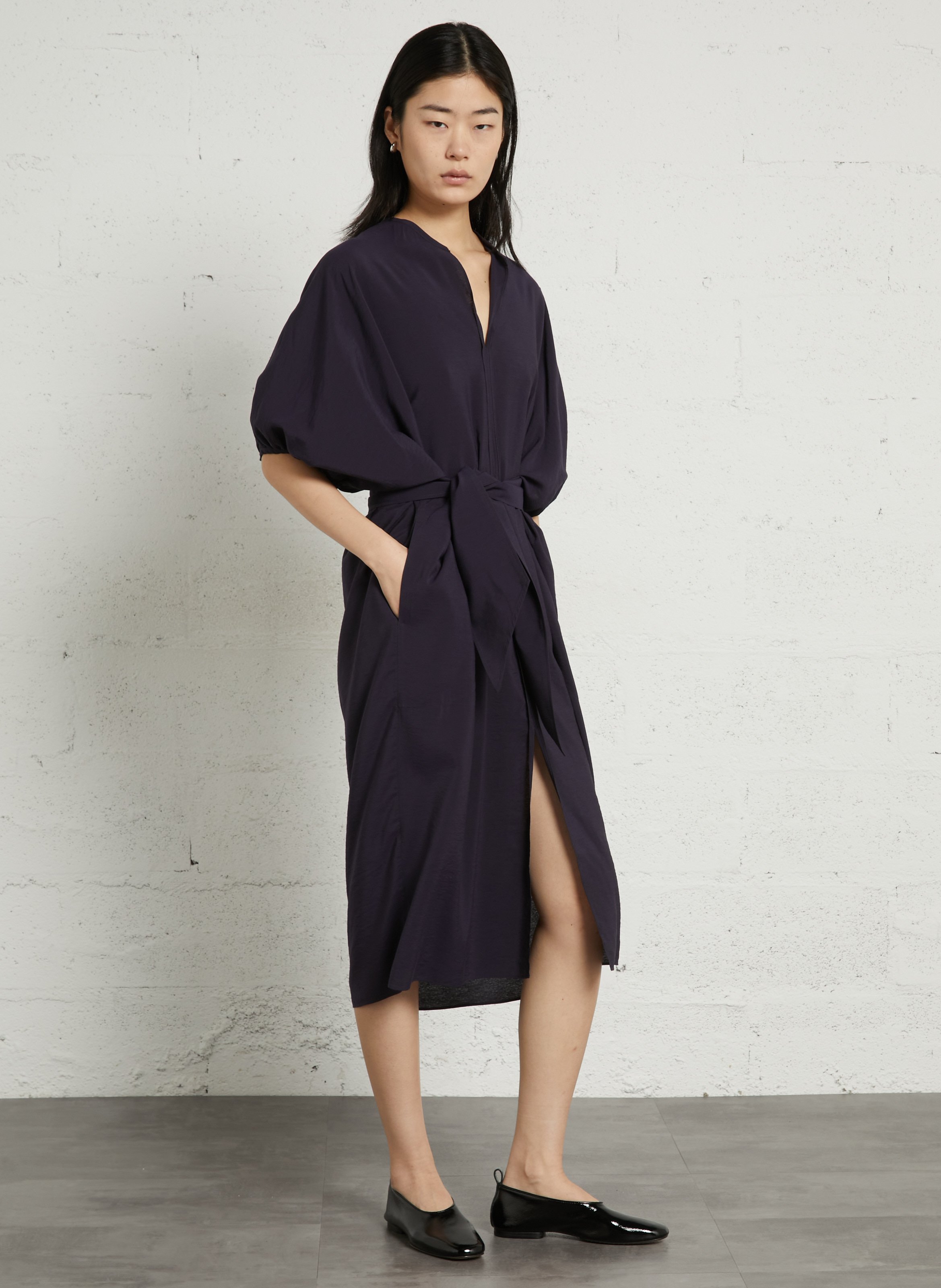 Robe longue col v alger SOEUR Violet