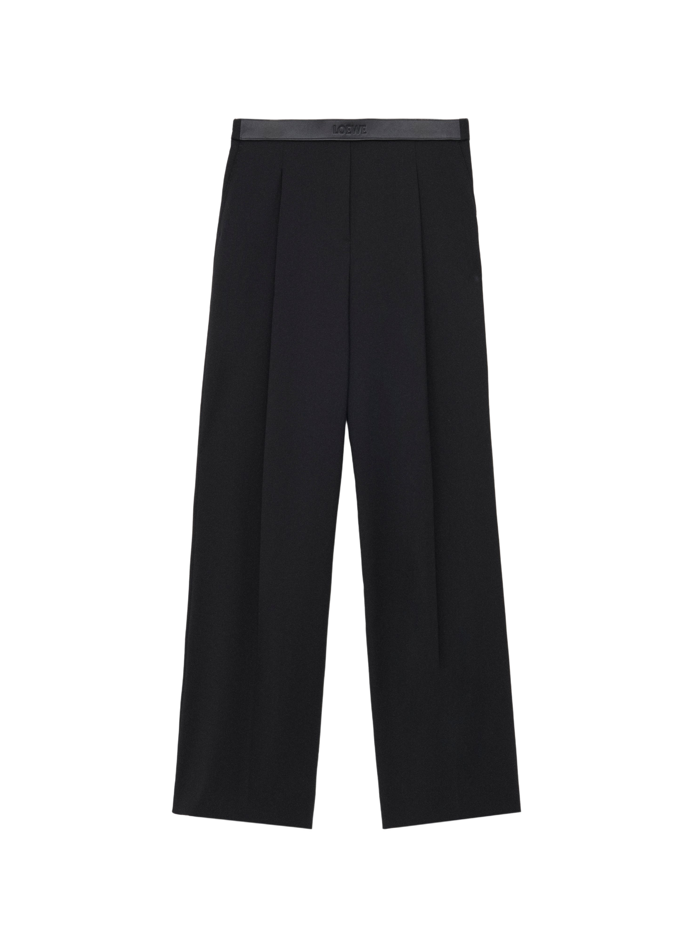 Pantalon tailleur fluide en laine LOEWE Noir