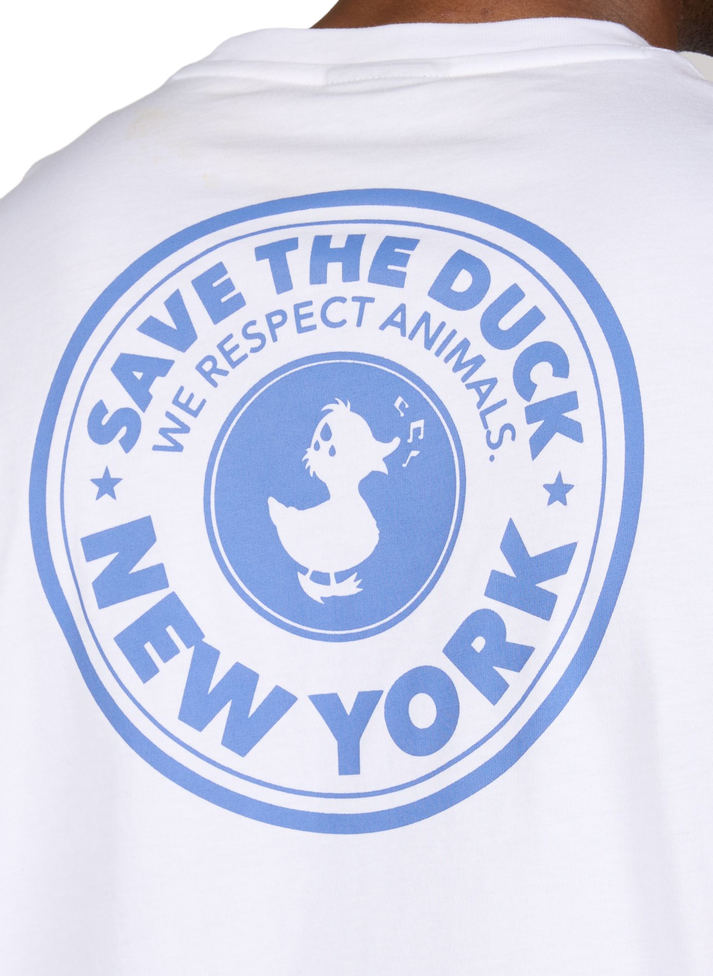 Tee-shirt col rond en coton SAVE THE DUCK Blanc