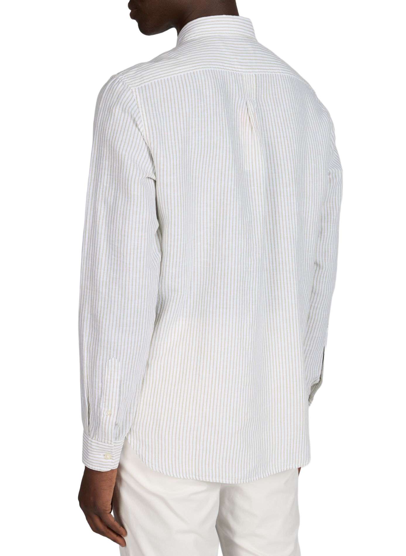 Straight Striped Shirt in Cotton and Linen TIMBERLAND Green