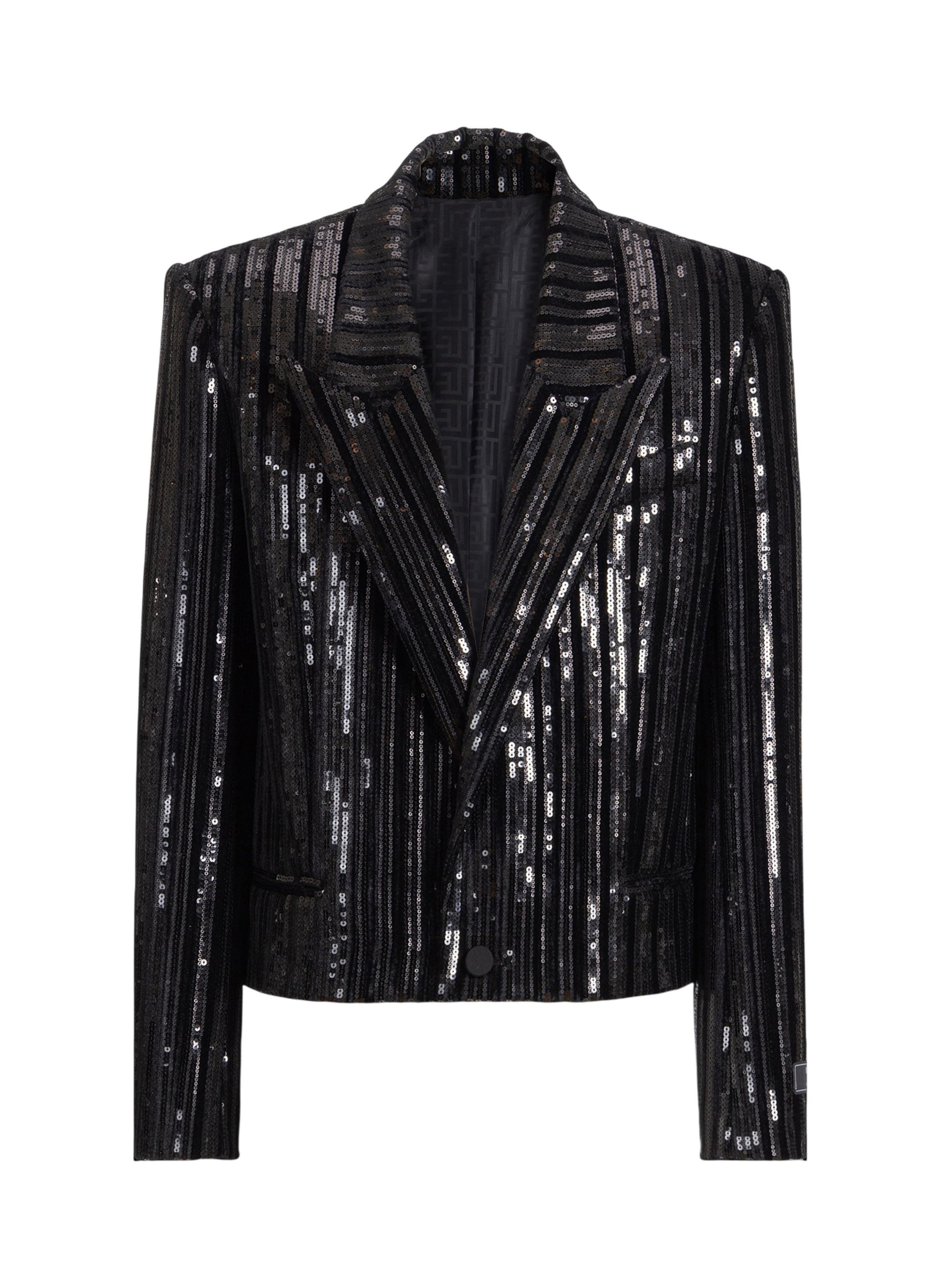 Spencer en velours à sequins BALMAIN Noir