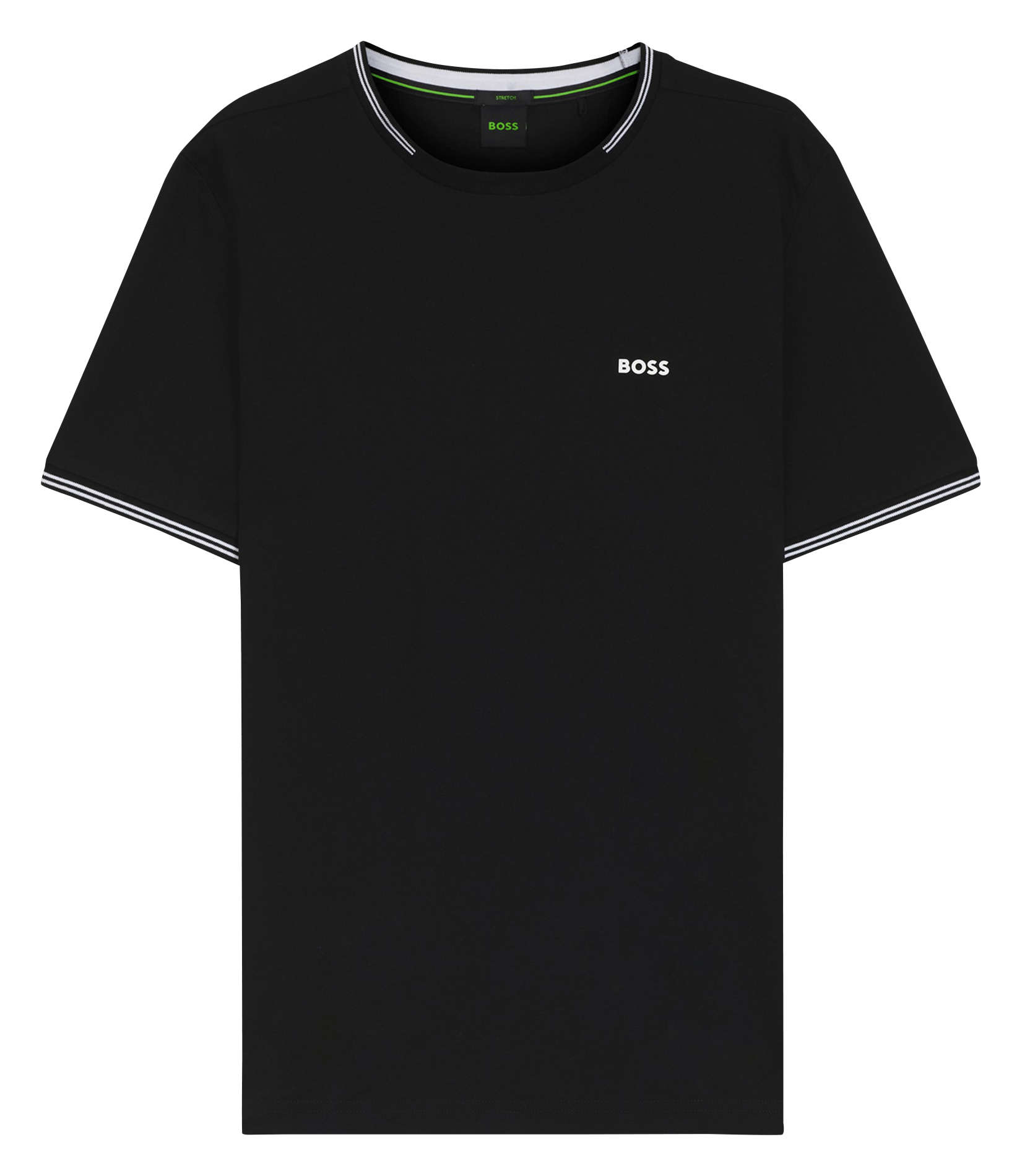 Tee-shirt col rond en coton mélangé BOSS Noir