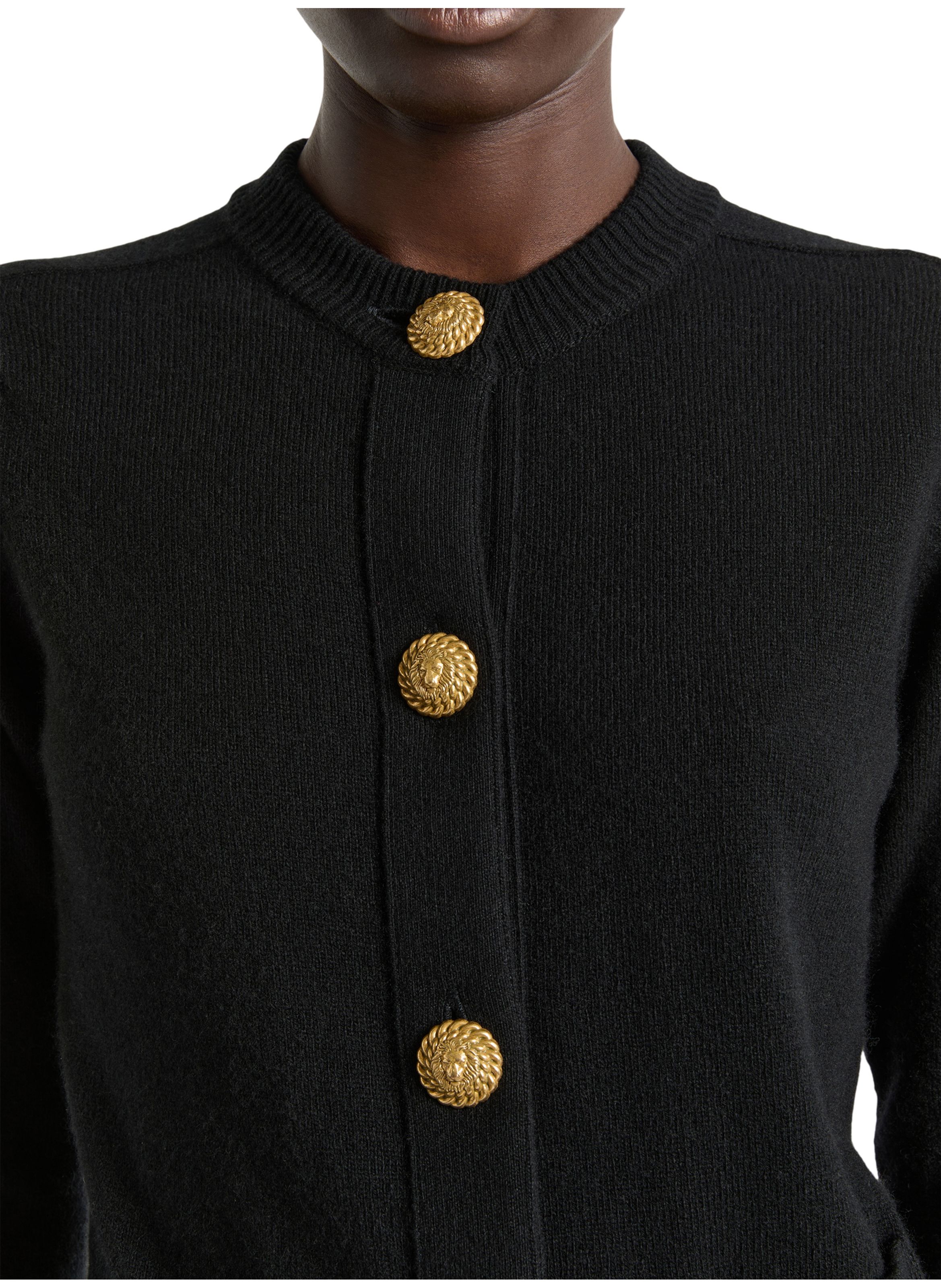 Cardigan en éco-cachemire BALMAIN Noir
