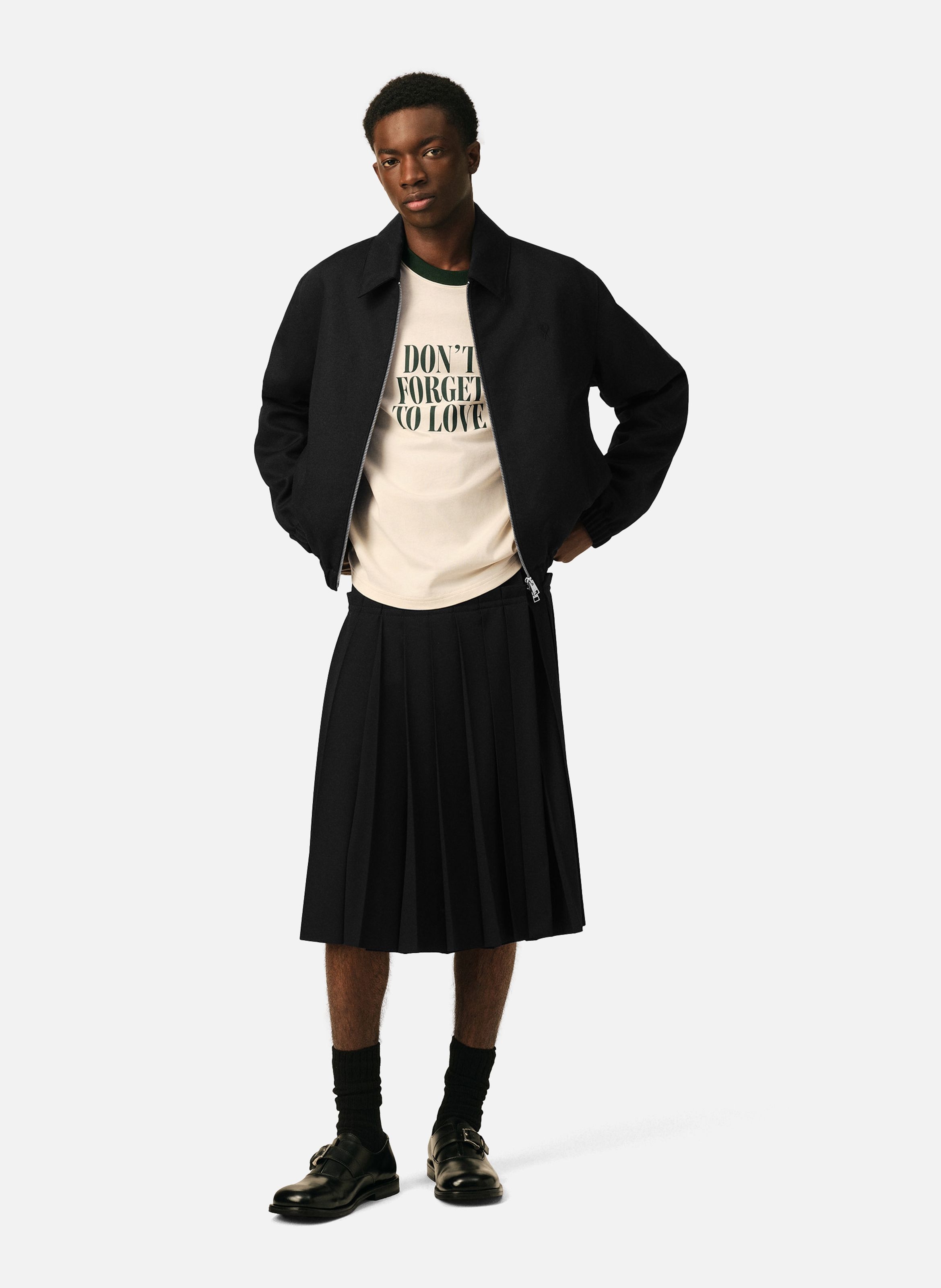Blouson rembourré en laine ami de coeur AMI PARIS Noir