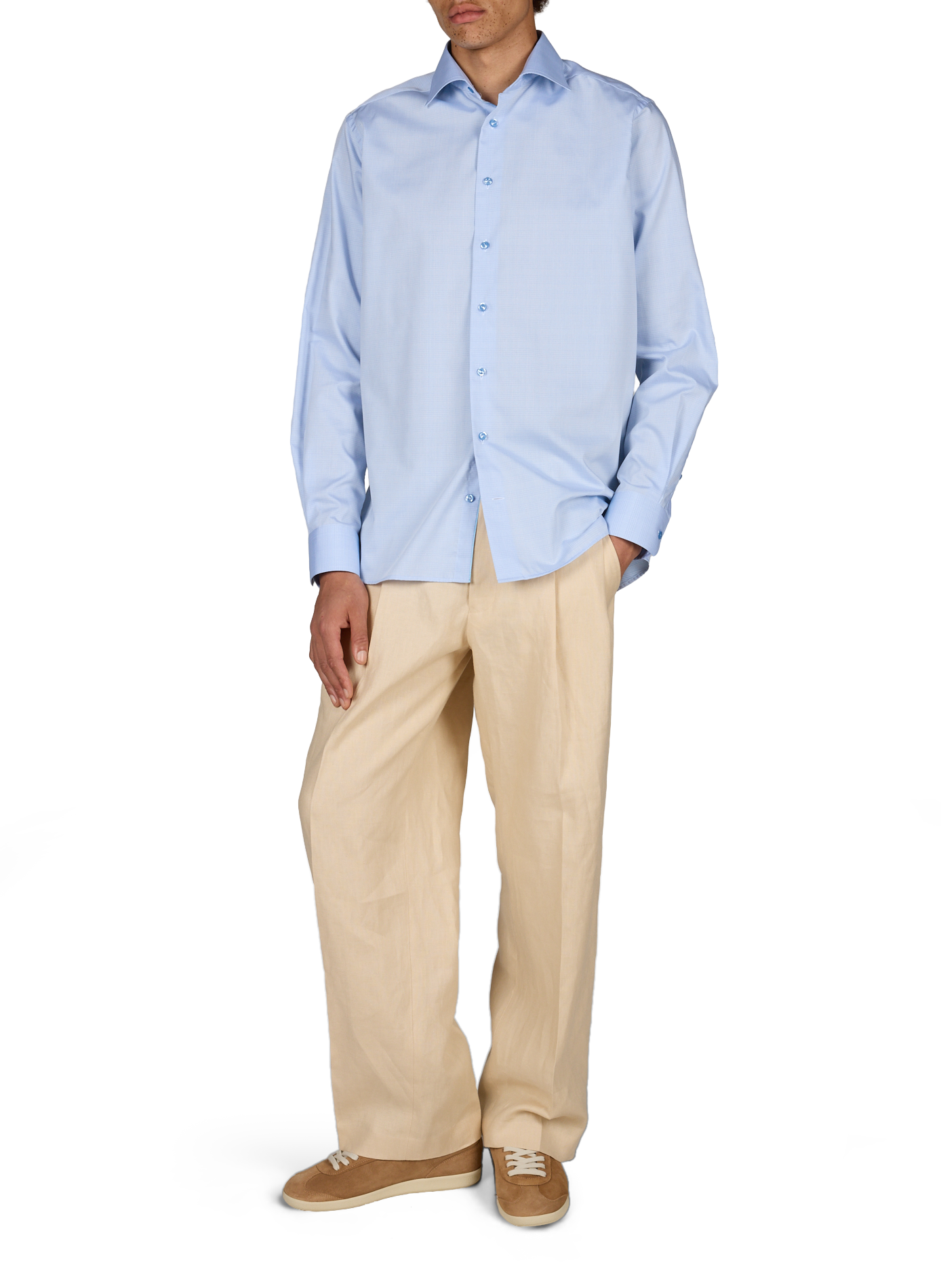 Classic checkered cotton shirt ETON Blue