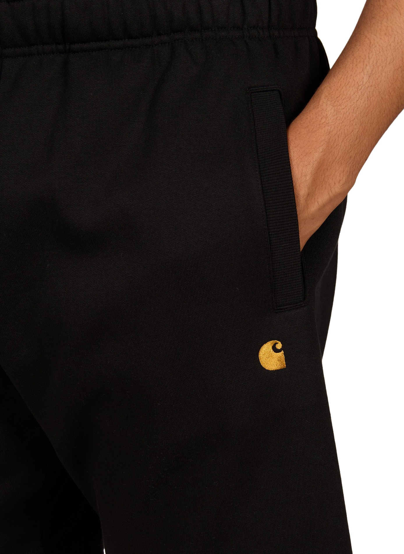 Short de survêtement uni en coton mélangé CARHARTT WIP Noir