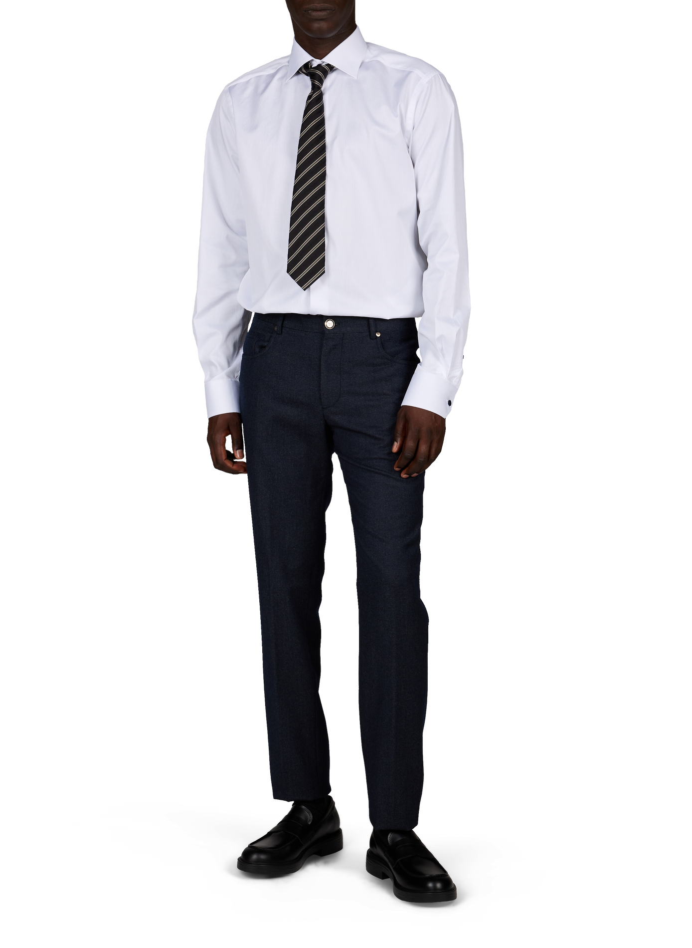 Chemise droite en sergé de coton ETON Blanc