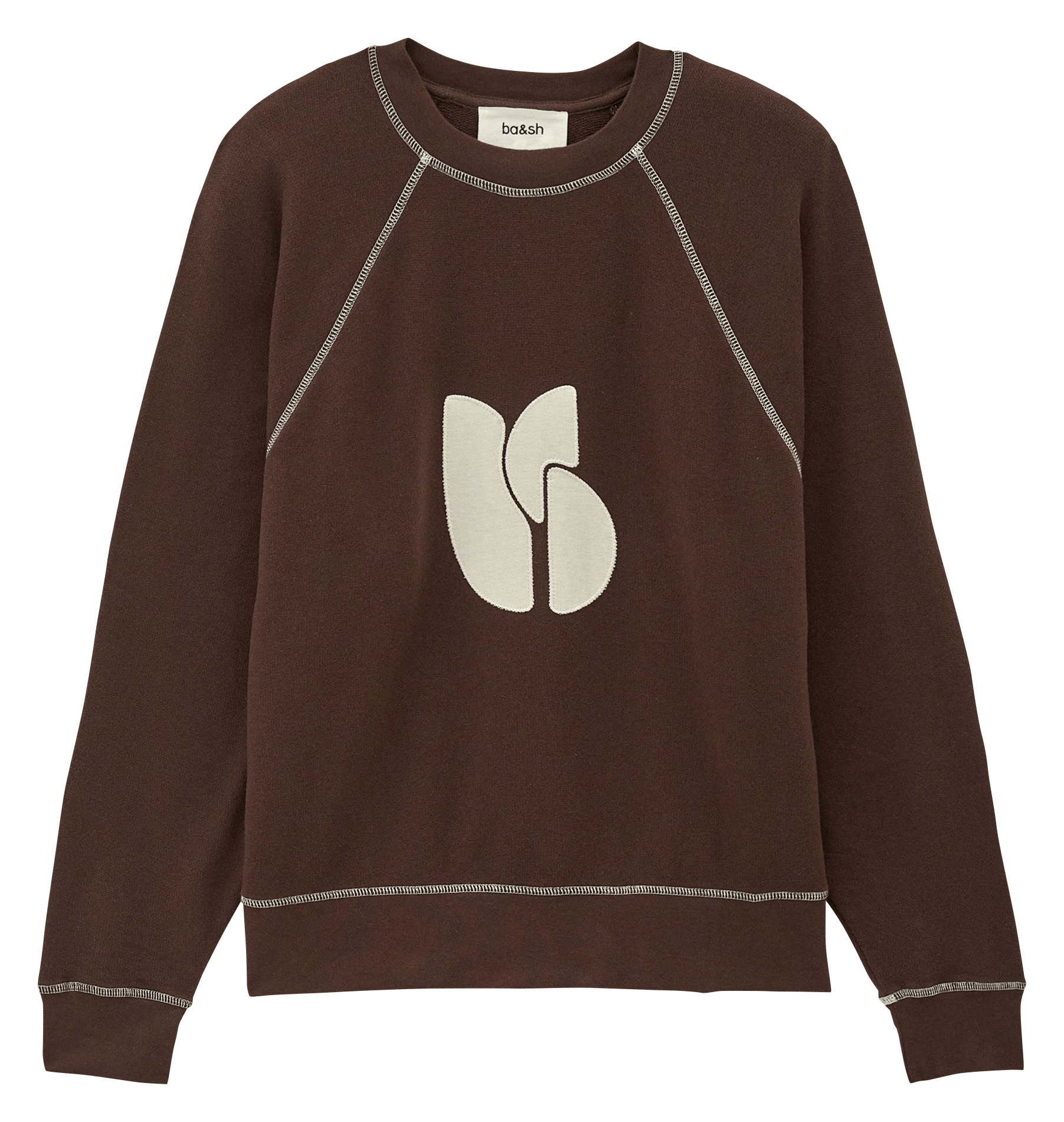 Grote sweater met bedrukt logo in een katoenmix bart BA&SH Bruin