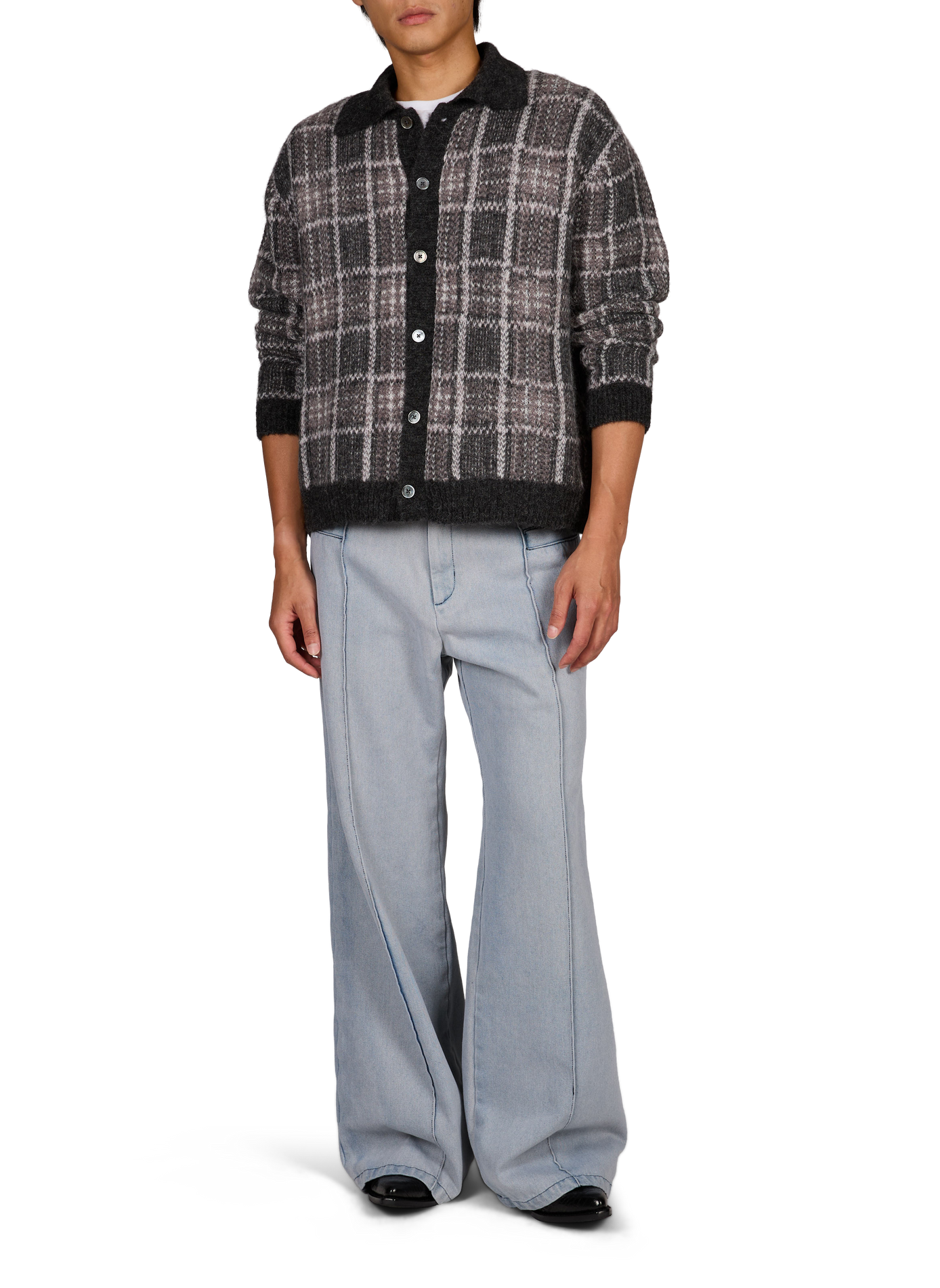 Oversized checkered wool blend vest OUR LEGACY Multicolour