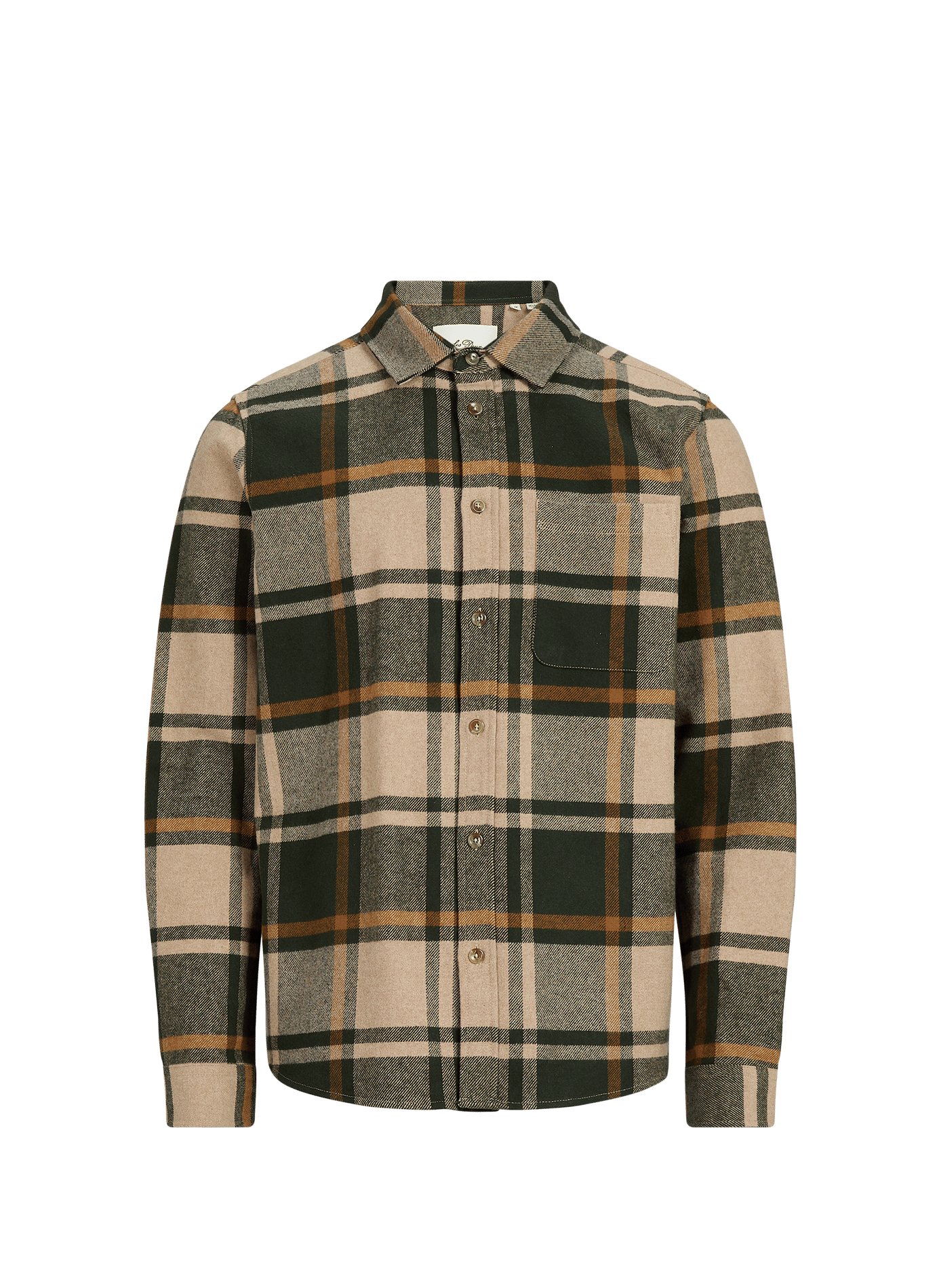 Straight cotton check shirt LES DEUX Green