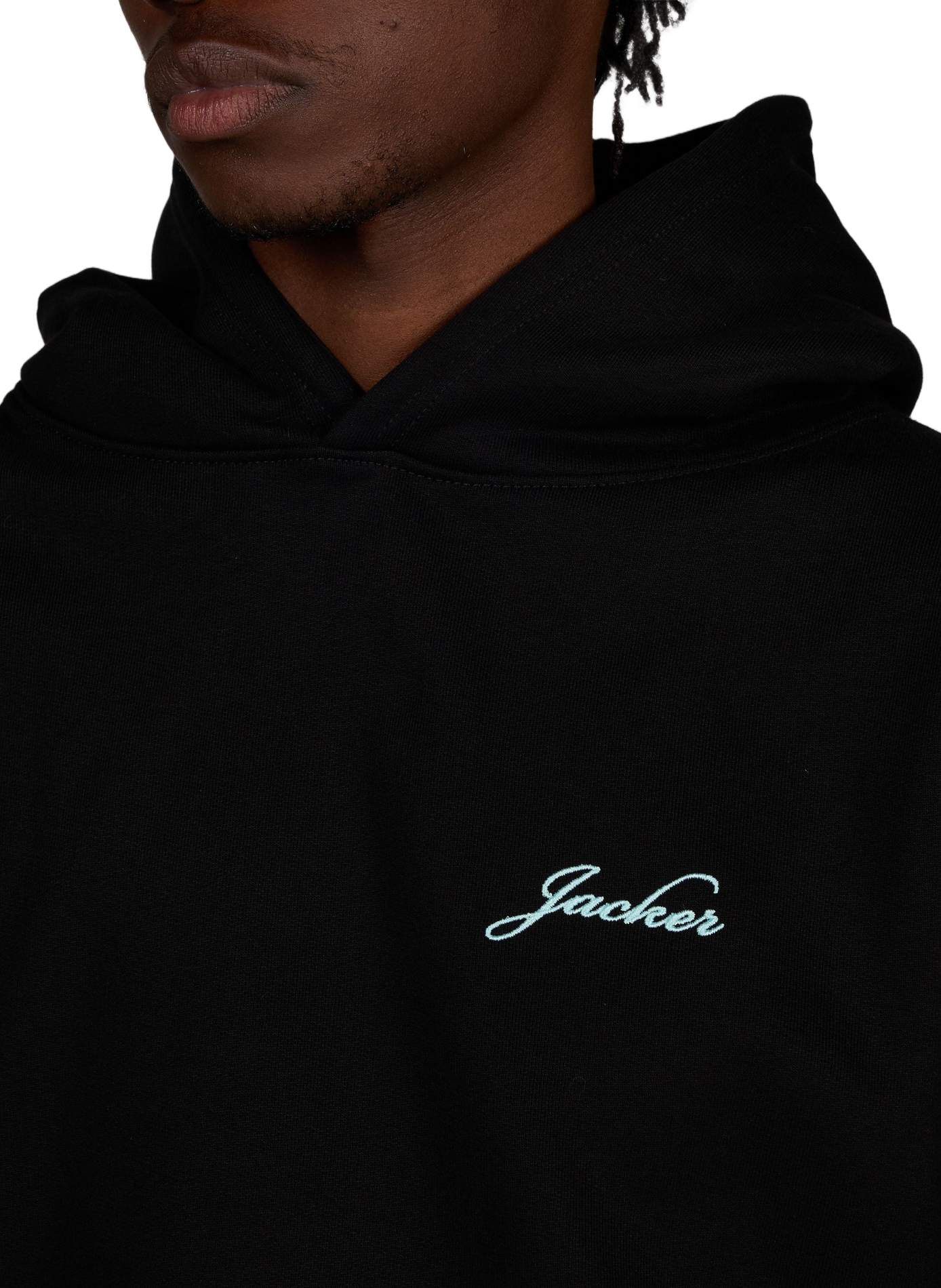 Sweat ample à capuche en coton JACKER. Noir