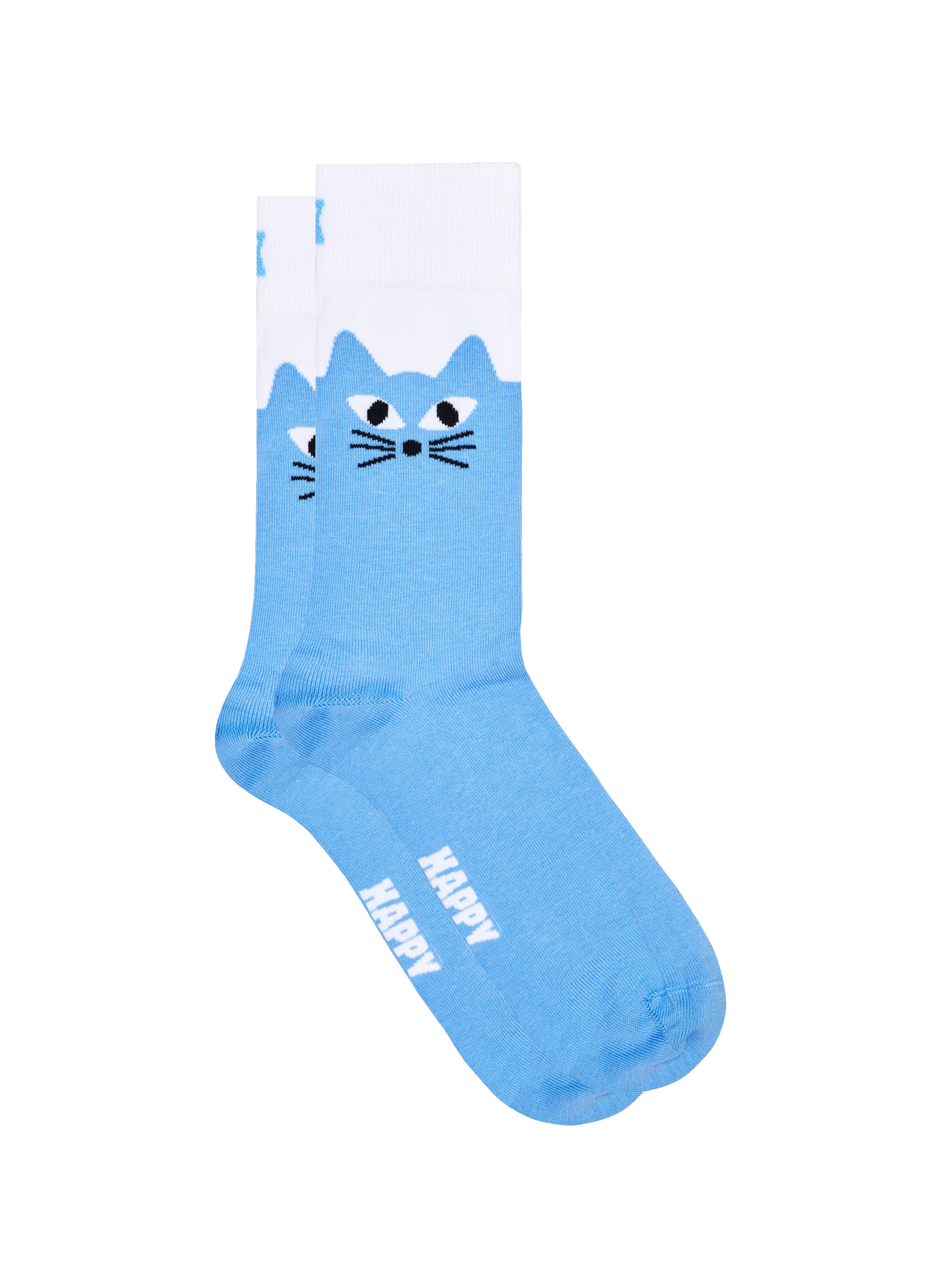 Chaussettes motif chat en coton mélangé HAPPY SOCKS Bleu