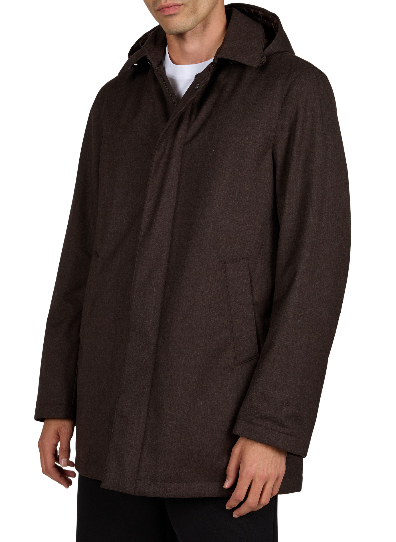 Wattierter Parka in mittlerer Länge mit Kapuze HERNO Braun