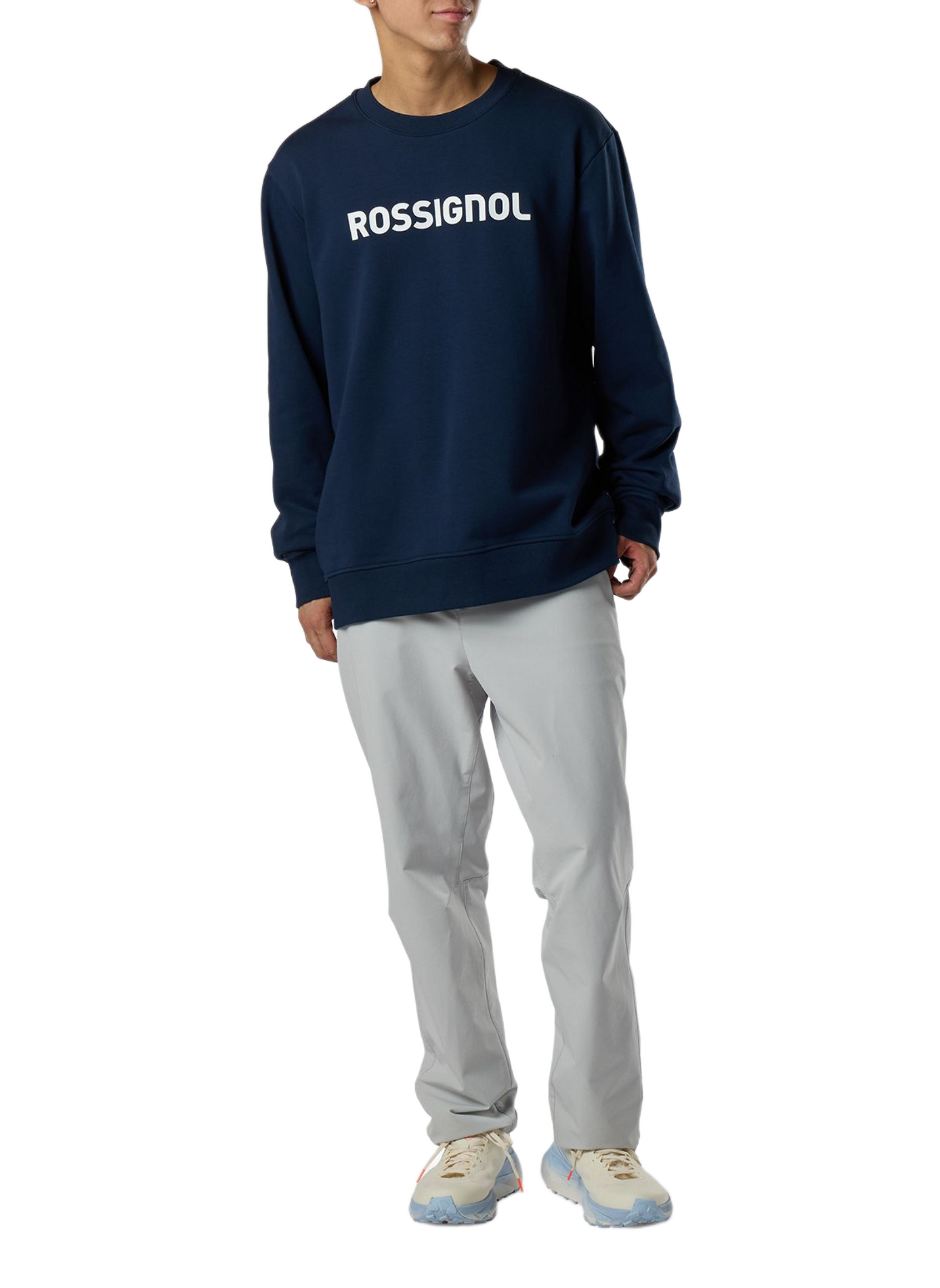 Round neck sweatshirt in mixed cotton | Blue ROSSIGNOL Men