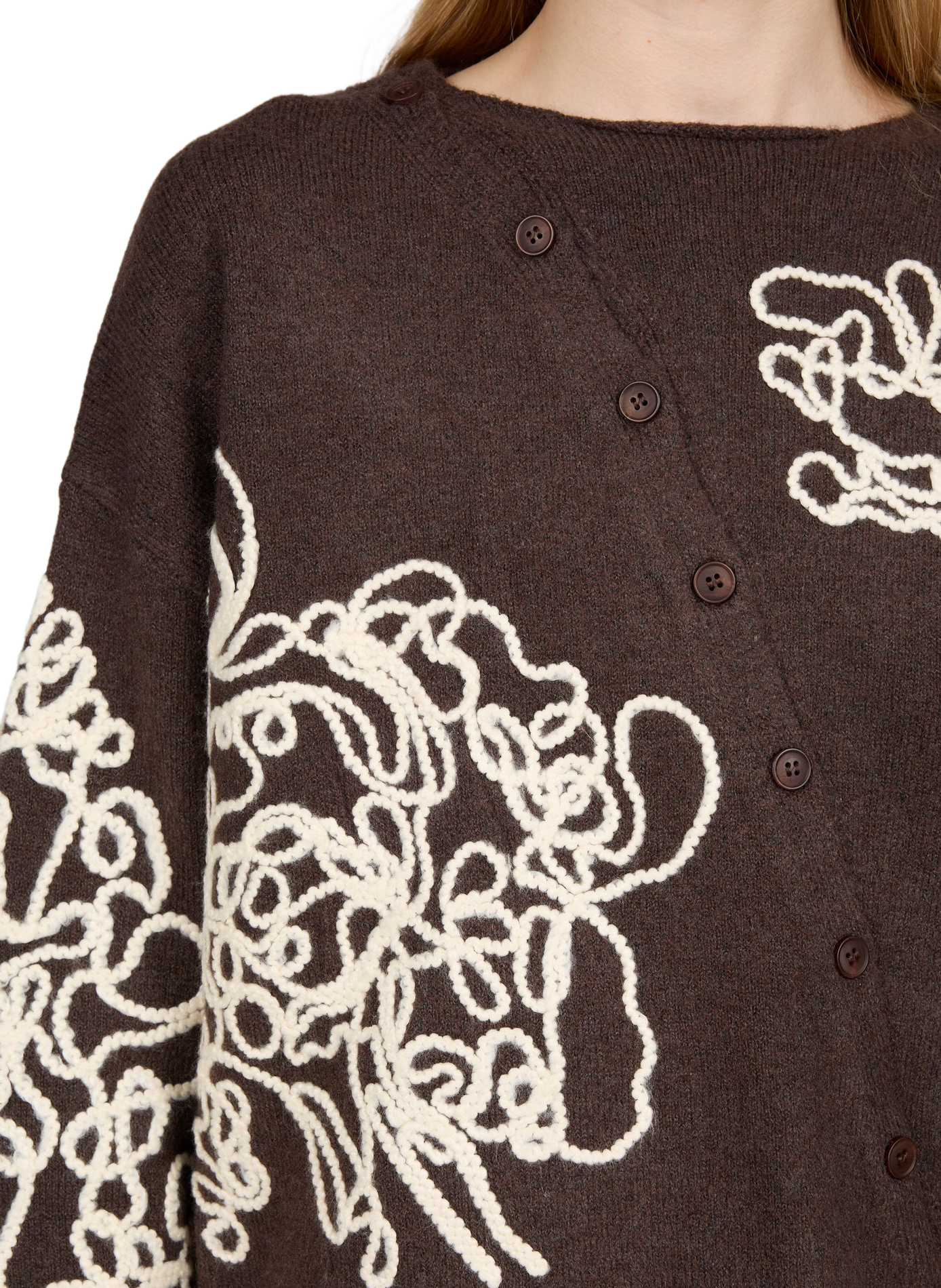 Short, loose-fit Erias cardigan MUS & BOMBON Brown