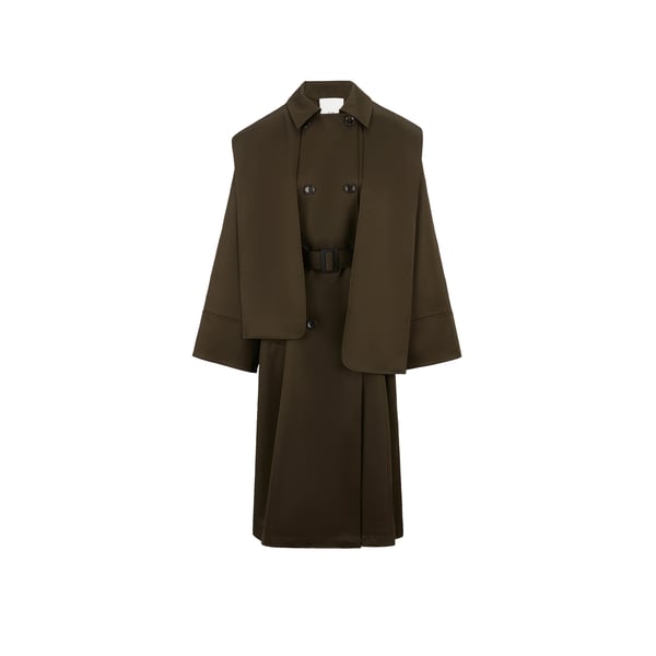 Trench avec col lavallière asymétrique superposé