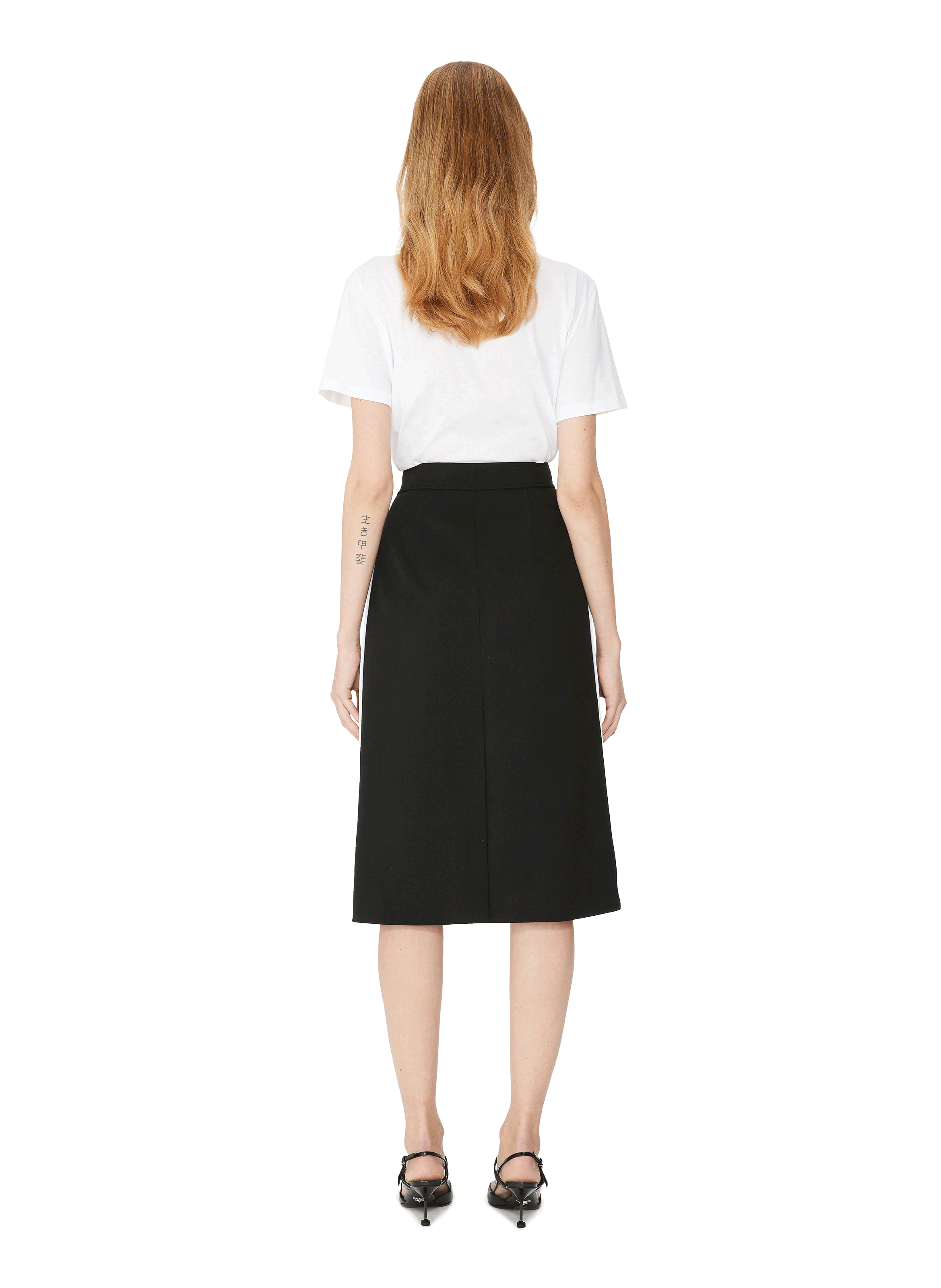 Virgin wool and sequin Skirt PRADA Black