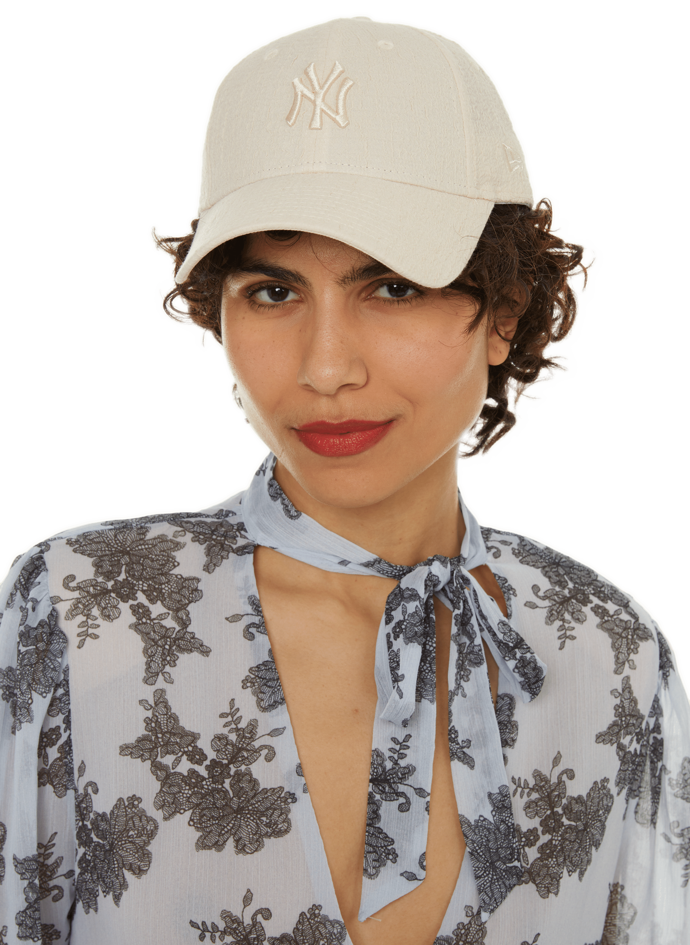 Robe midi à motif ROTATE Blanc