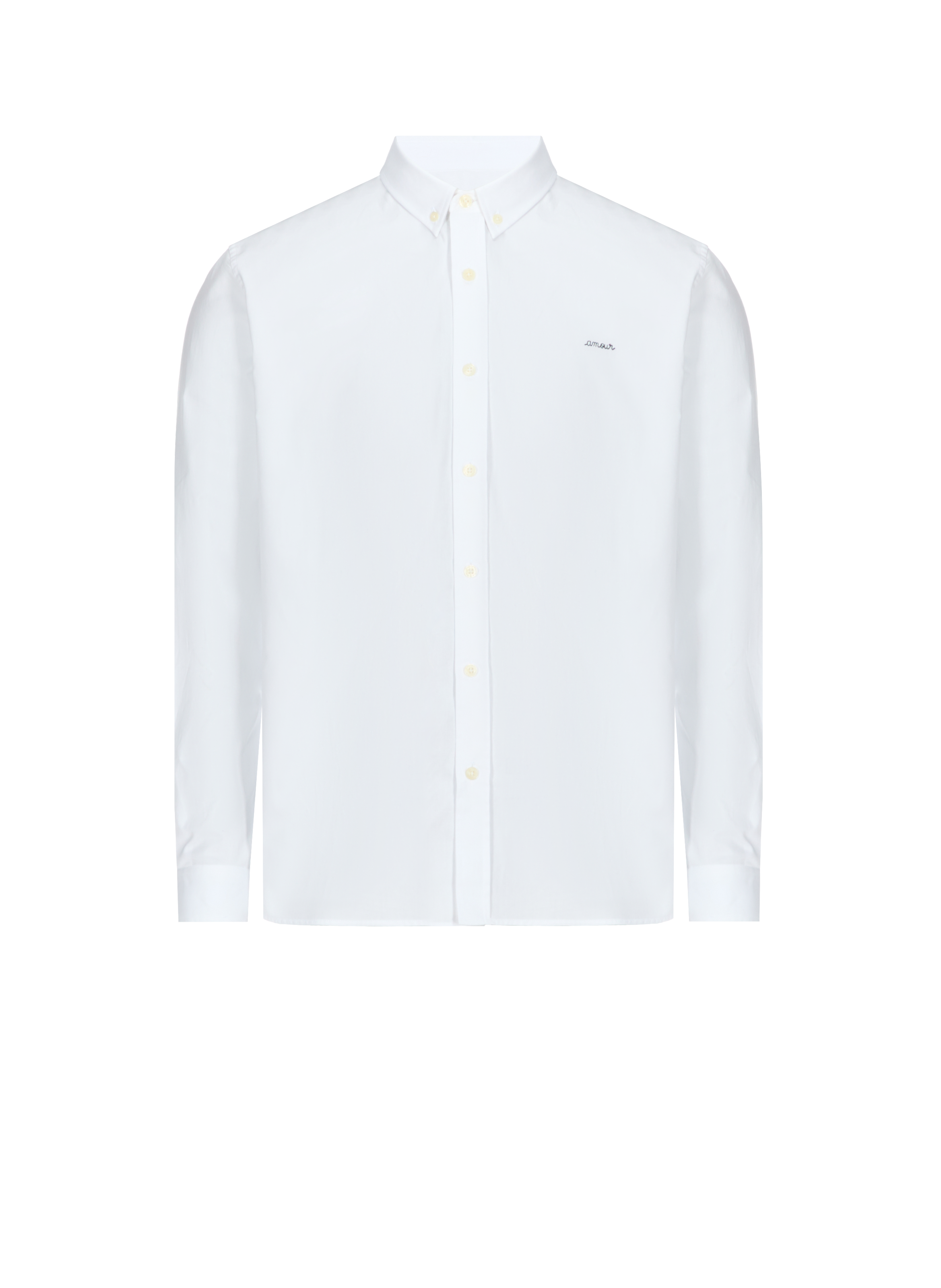 Long-sleeved cotton shirt White