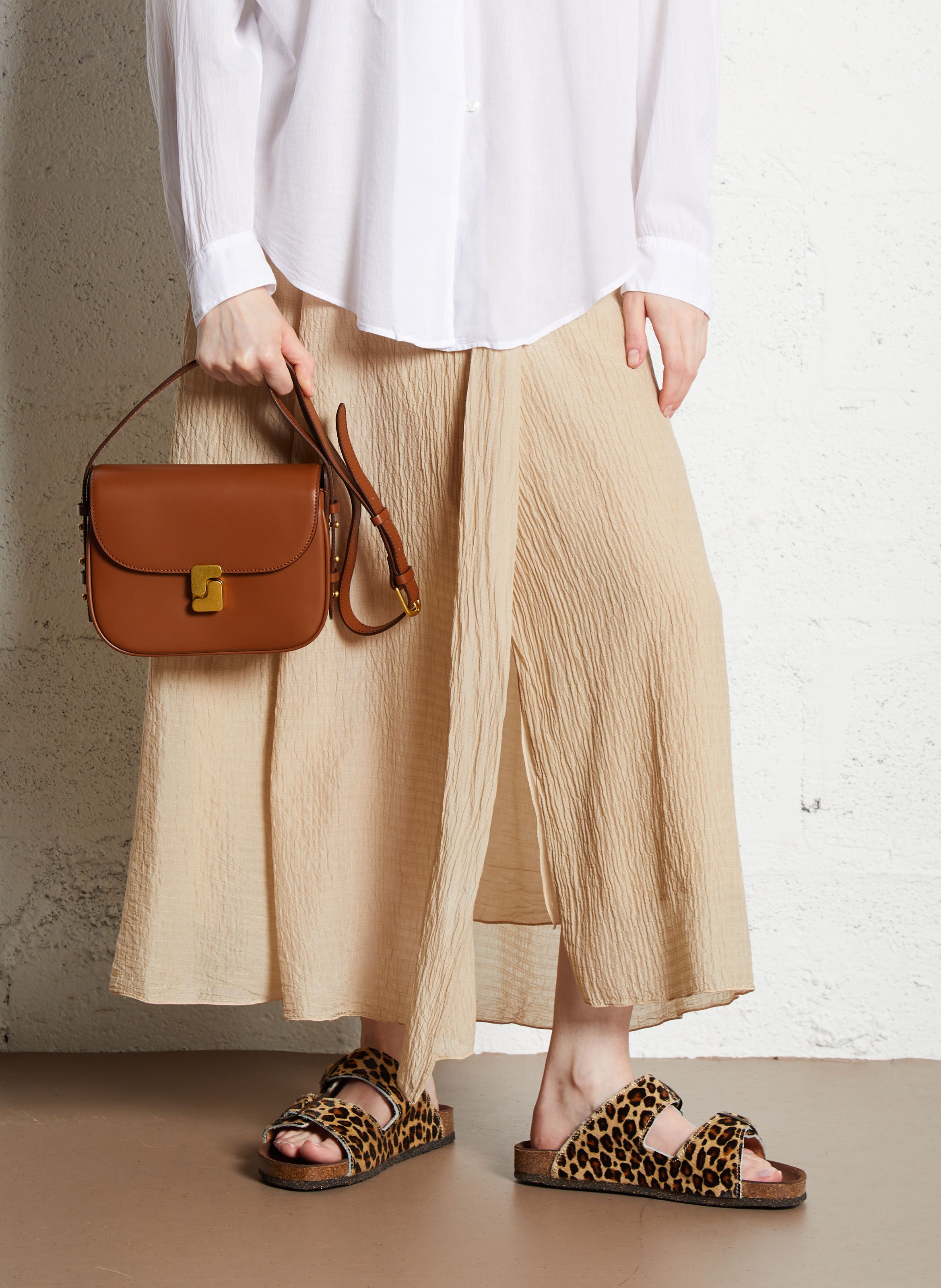 Sac bandoulière en cuir bellissima mini Marron