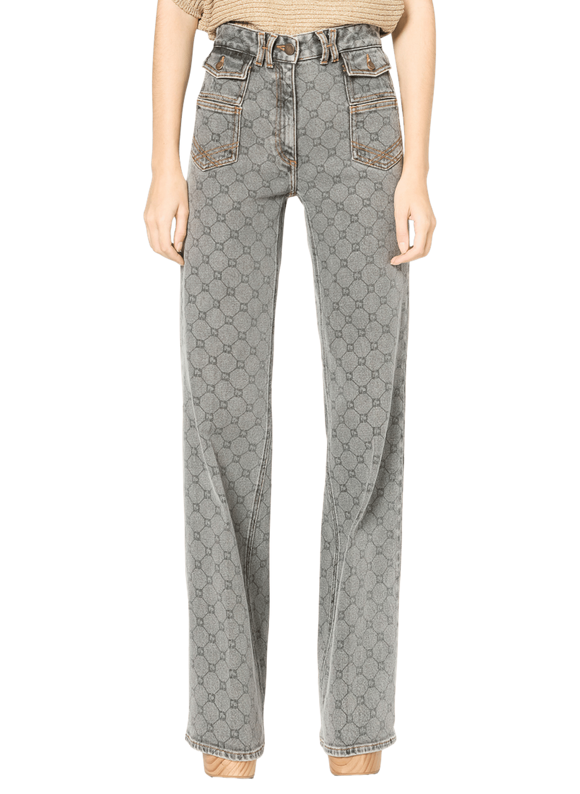 Jean flare à monogramme - anna GERARD DAREL Gris