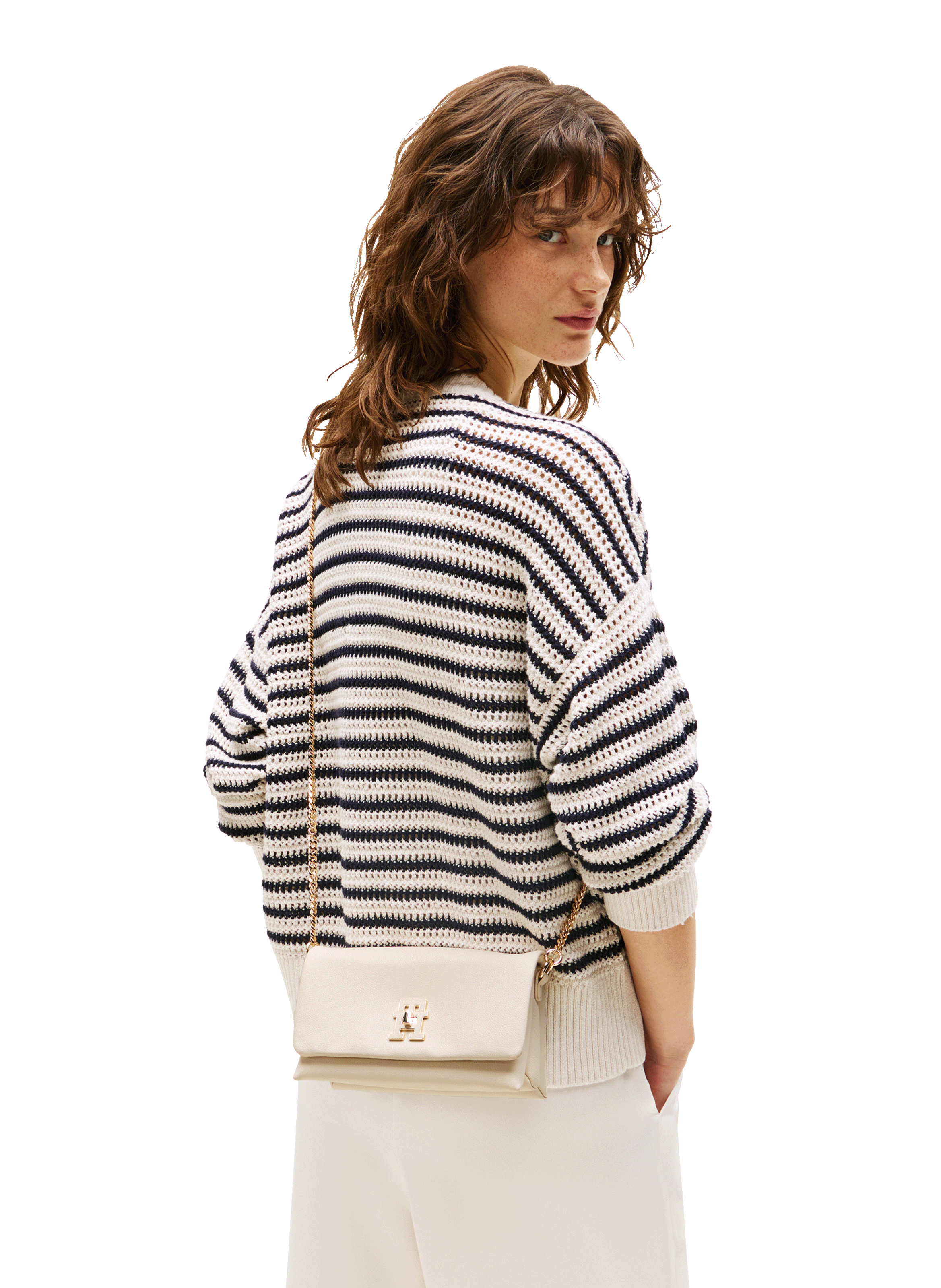 Sac à bandoulière à rabat TOMMY HILFIGER Beige