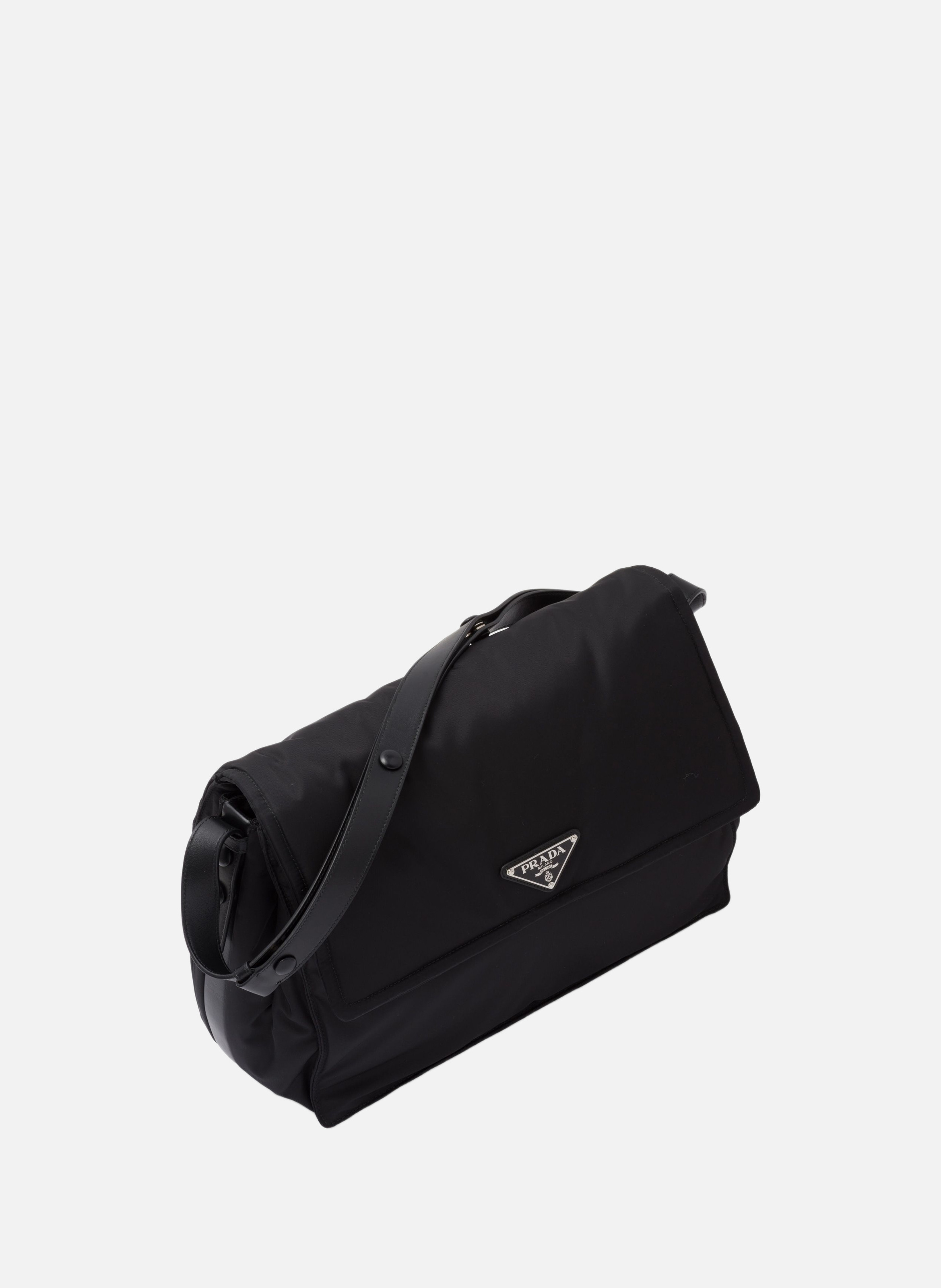 Grand sac porté épaule prada traveller en re-nylon PRADA Noir